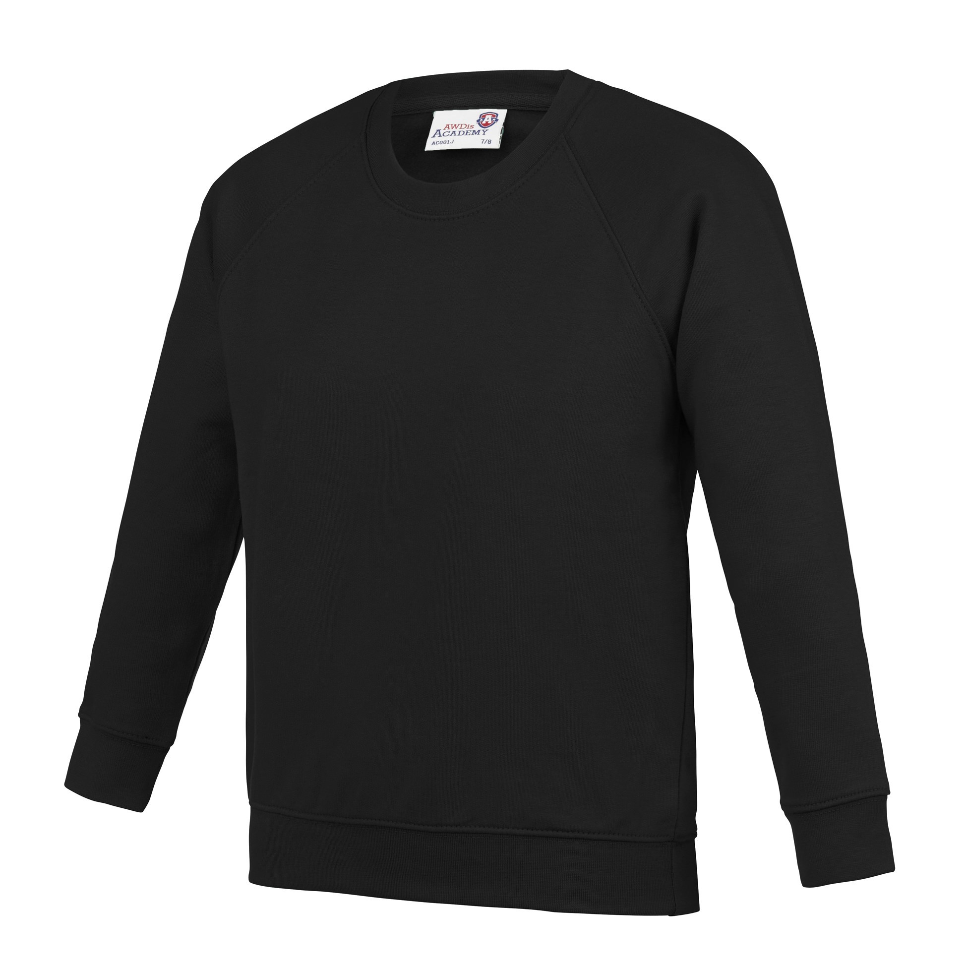 AWDis Academy Kids Raglan Sweatshirt AC001J - Boy Girl Plain Uniform Jumper - Picture 29 of 35