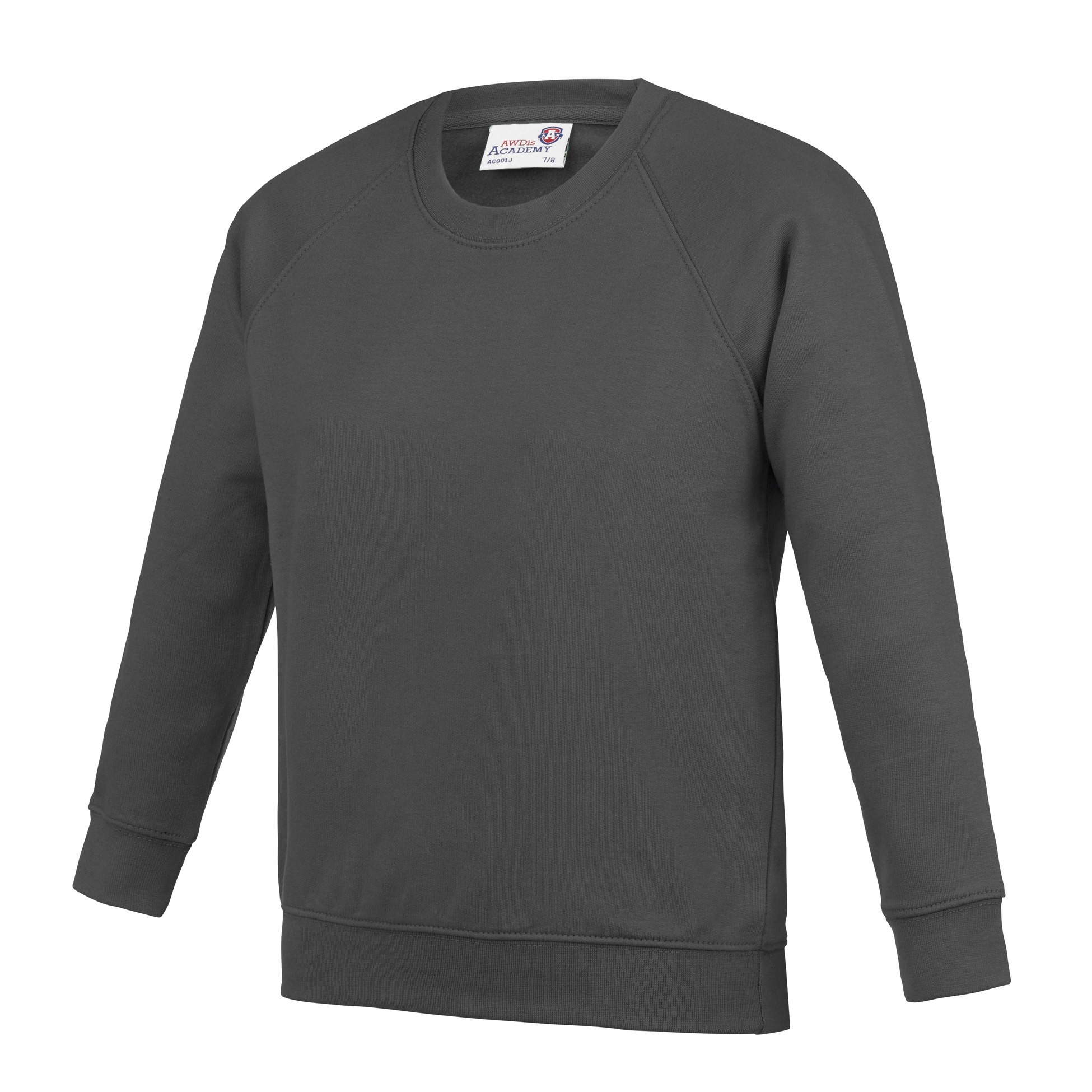 AWDis Academy Kids Raglan Sweatshirt AC001J - Boy Girl Plain Uniform Jumper - Picture 27 of 35