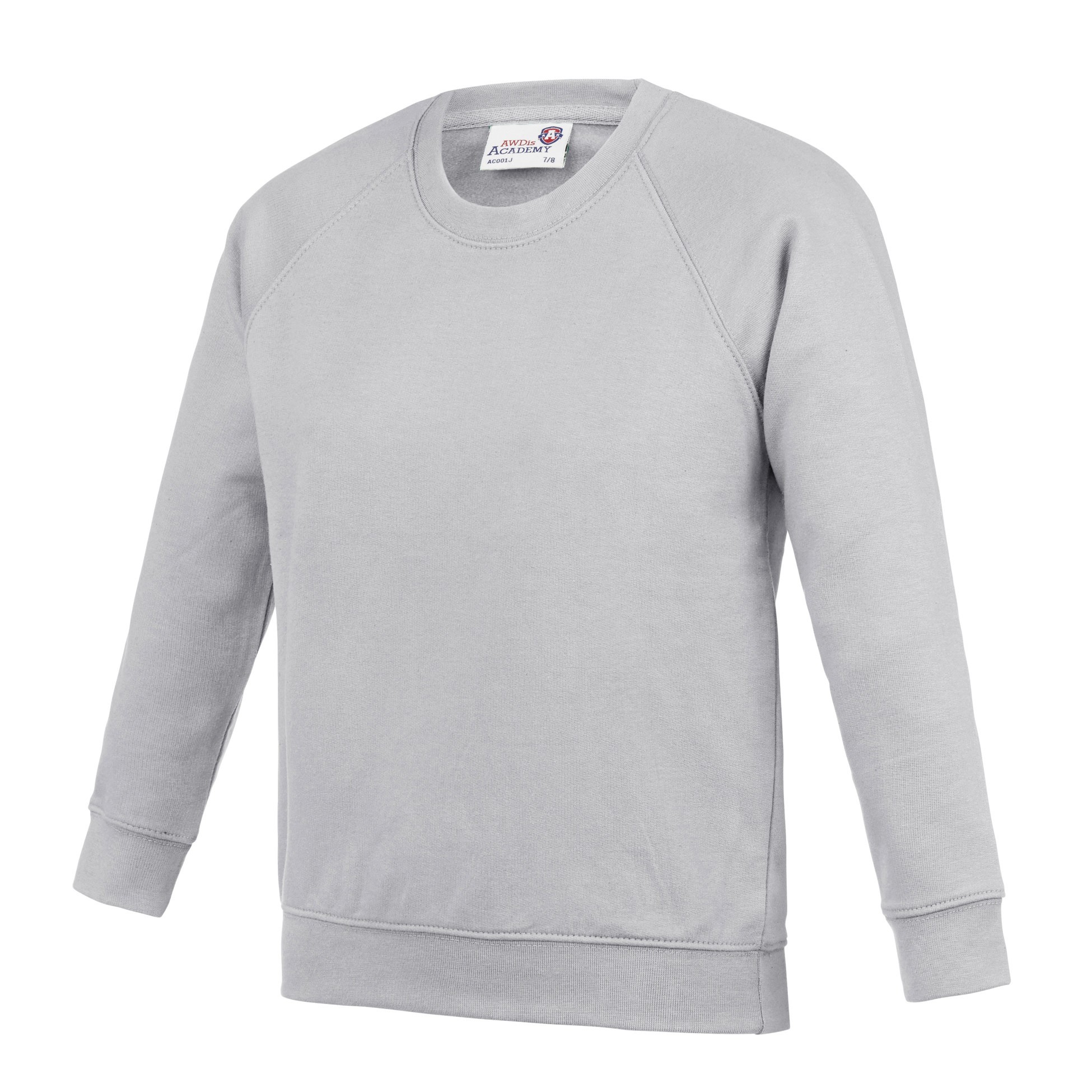 AWDis Academy Kids Raglan Sweatshirt AC001J - Boy Girl Plain Uniform Jumper - Picture 14 of 35