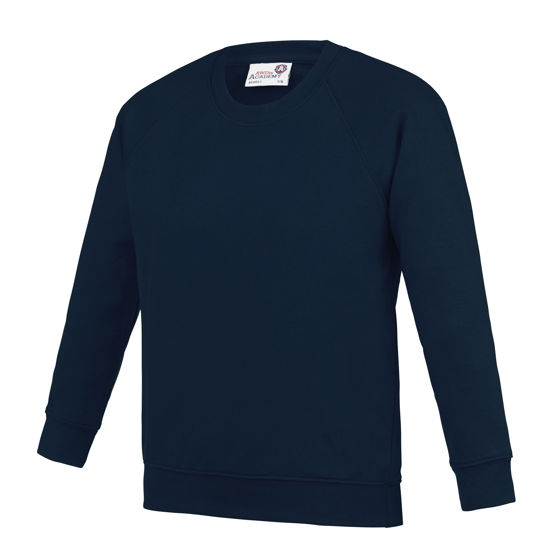 AWDis Academy Kids Raglan Sweatshirt AC001J - Boy Girl Plain Uniform Jumper - Picture 18 of 35
