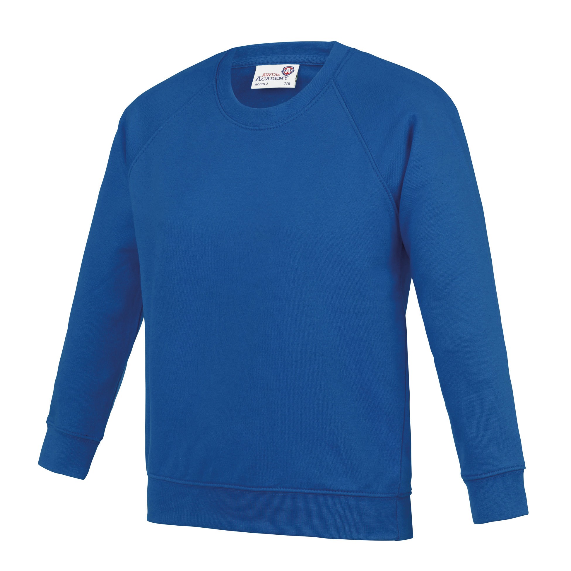 AWDis Academy Kids Raglan Sweatshirt AC001J - Boy Girl Plain Uniform Jumper - Picture 12 of 35