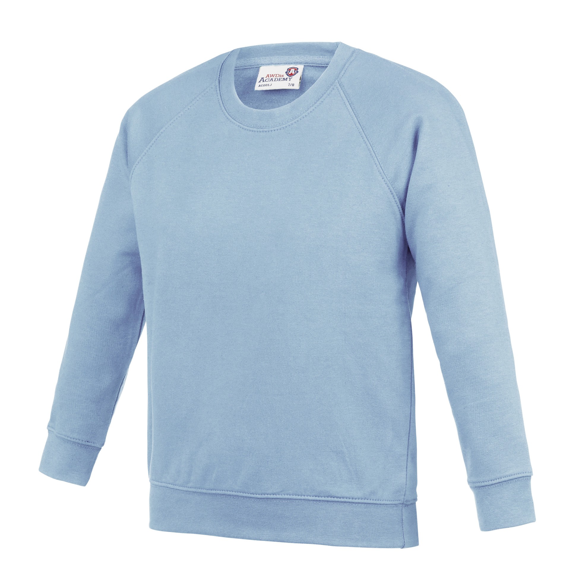 AWDis Academy Kids Raglan Sweatshirt AC001J - Boy Girl Plain Uniform Jumper - Picture 21 of 35