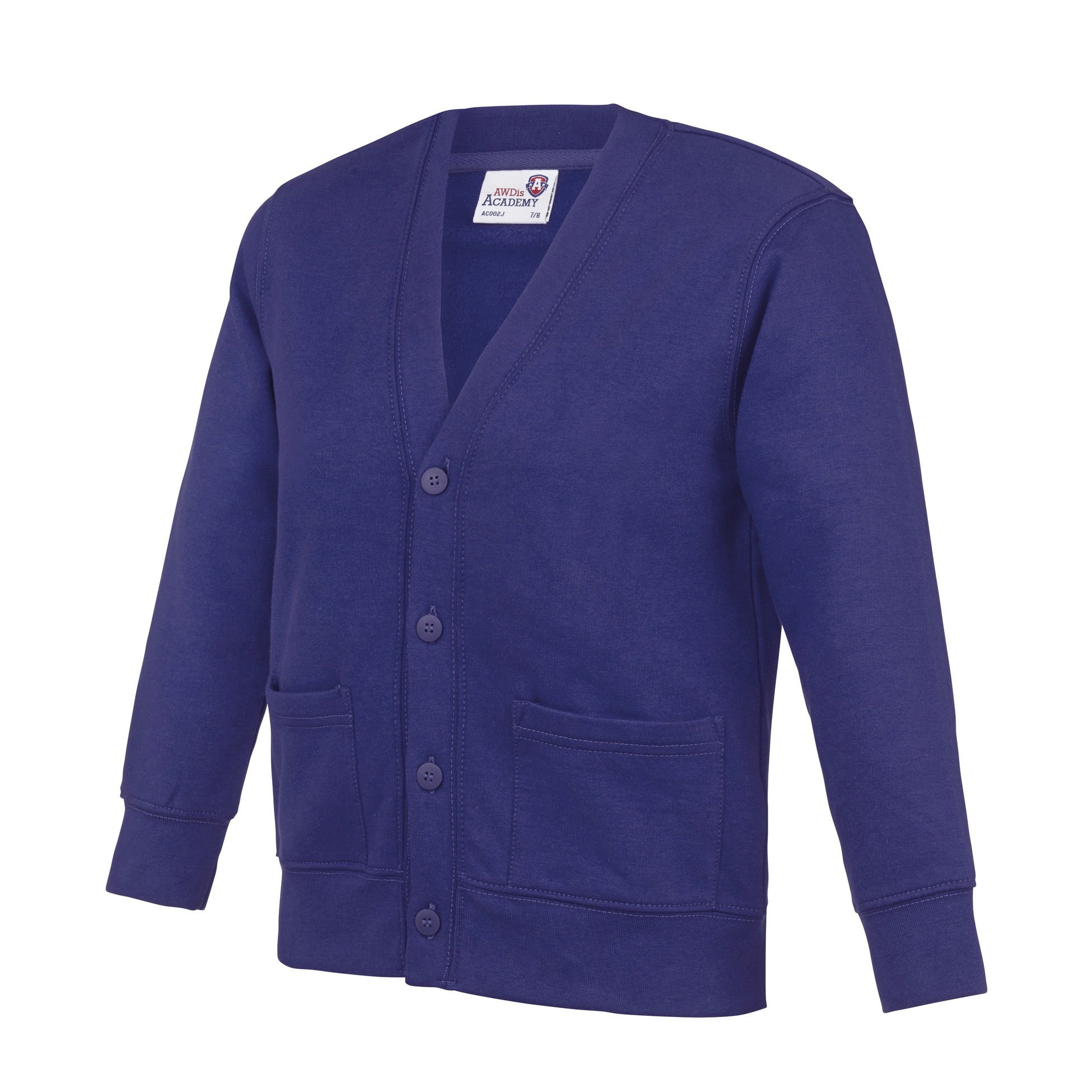 AWDis Academy Kids cardigan (AC002J) - Boy Girl Plain Uniform Cardigan Jumper - Picture 18 of 23