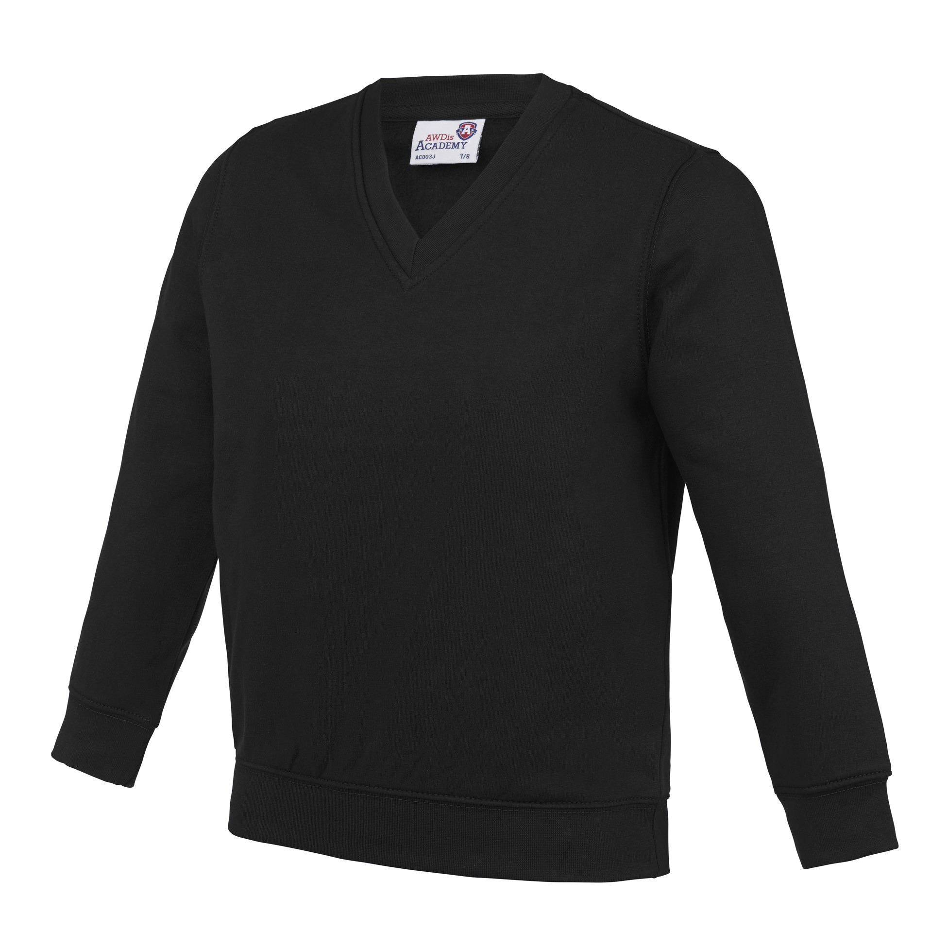 AWDis Academy V-neck Sweatshirt (AC003J) - Kids Boys Girls School Uniform Jumper - Picture 20 of 27