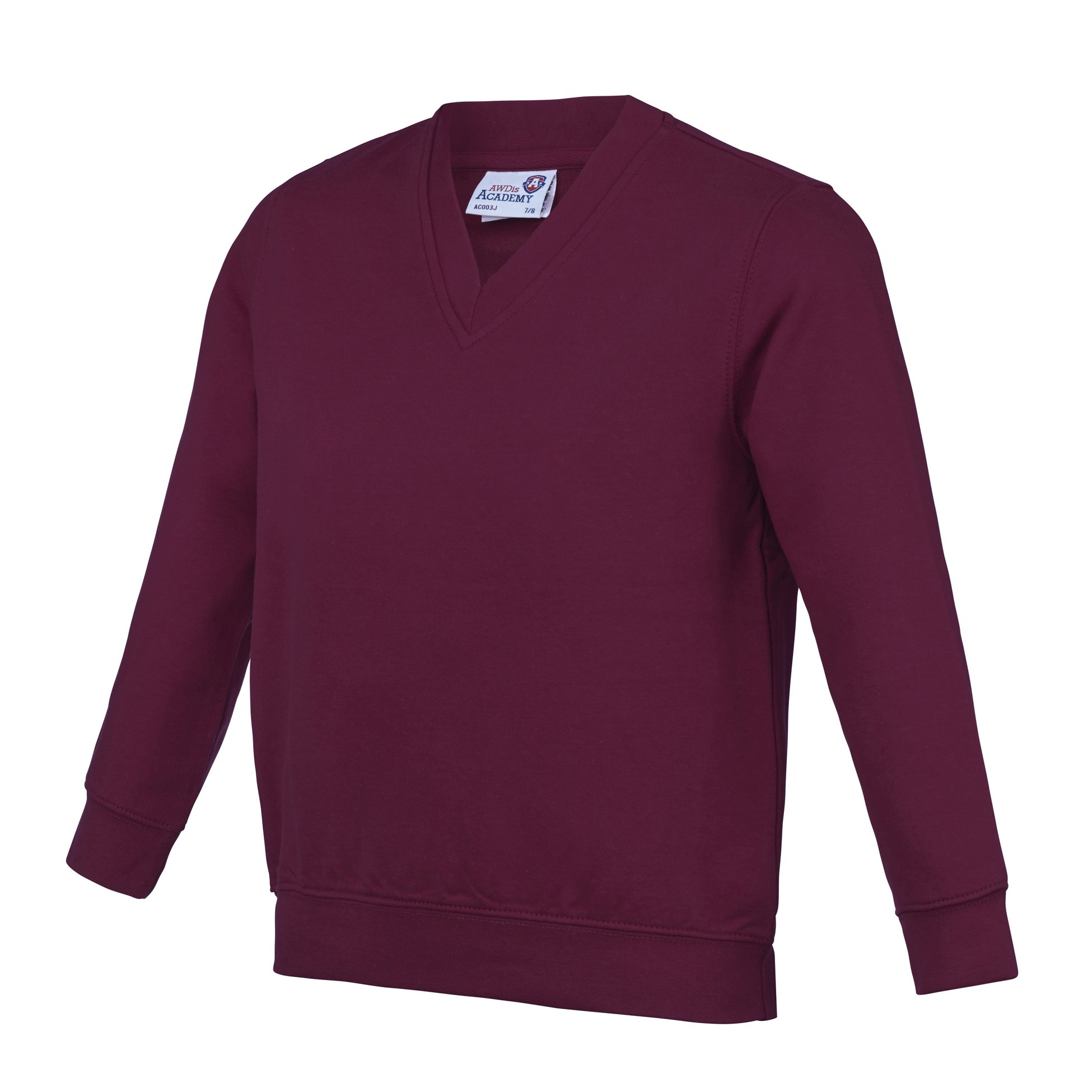 AWDis Academy V-neck Sweatshirt (AC003J) - Kids Boys Girls School Uniform Jumper - Picture 22 of 27