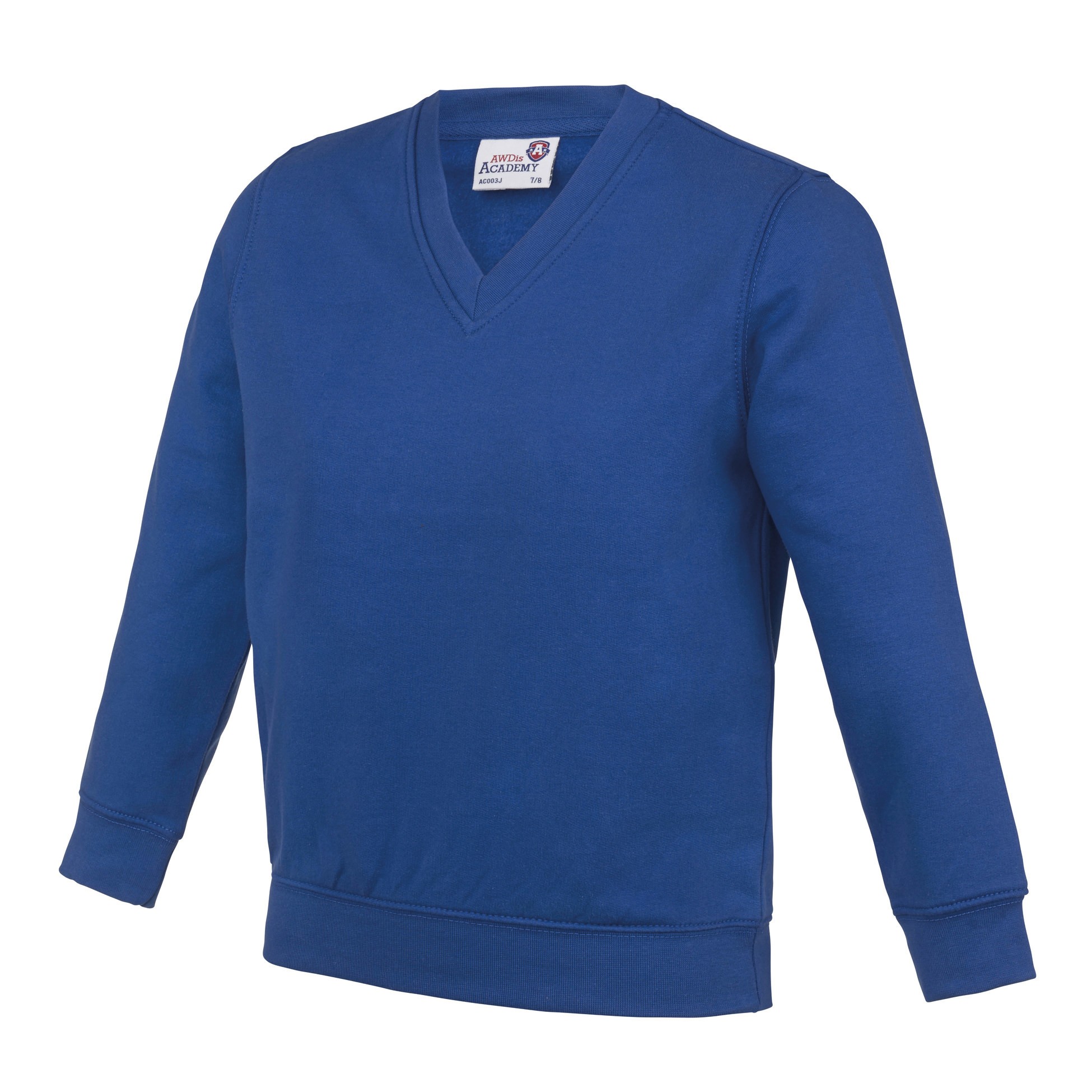 AWDis Academy V-neck Sweatshirt (AC003J) - Kids Boys Girls School Uniform Jumper - Picture 24 of 27