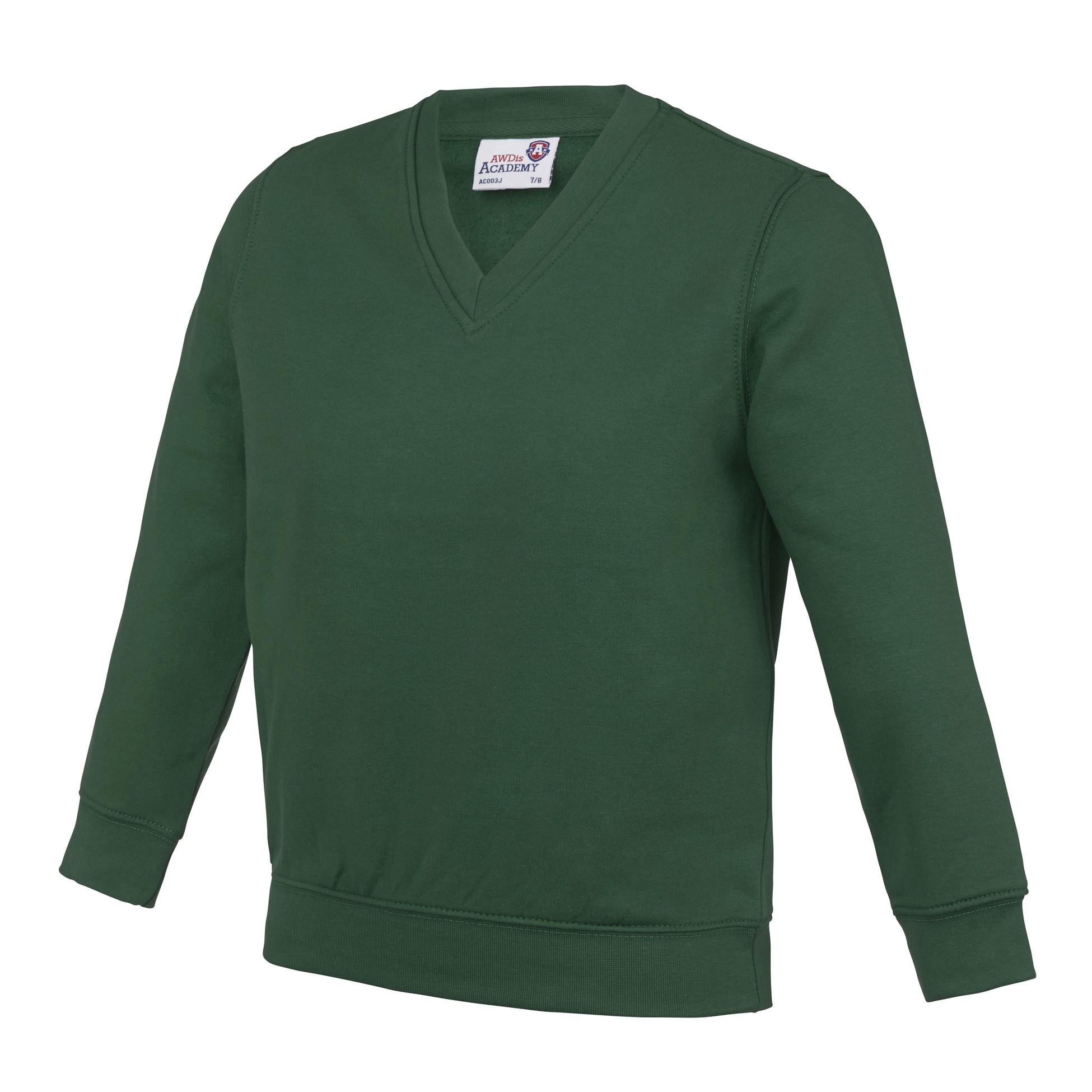 AWDis Academy V-neck Sweatshirt (AC003J) - Kids Boys Girls School Uniform Jumper - Picture 26 of 27