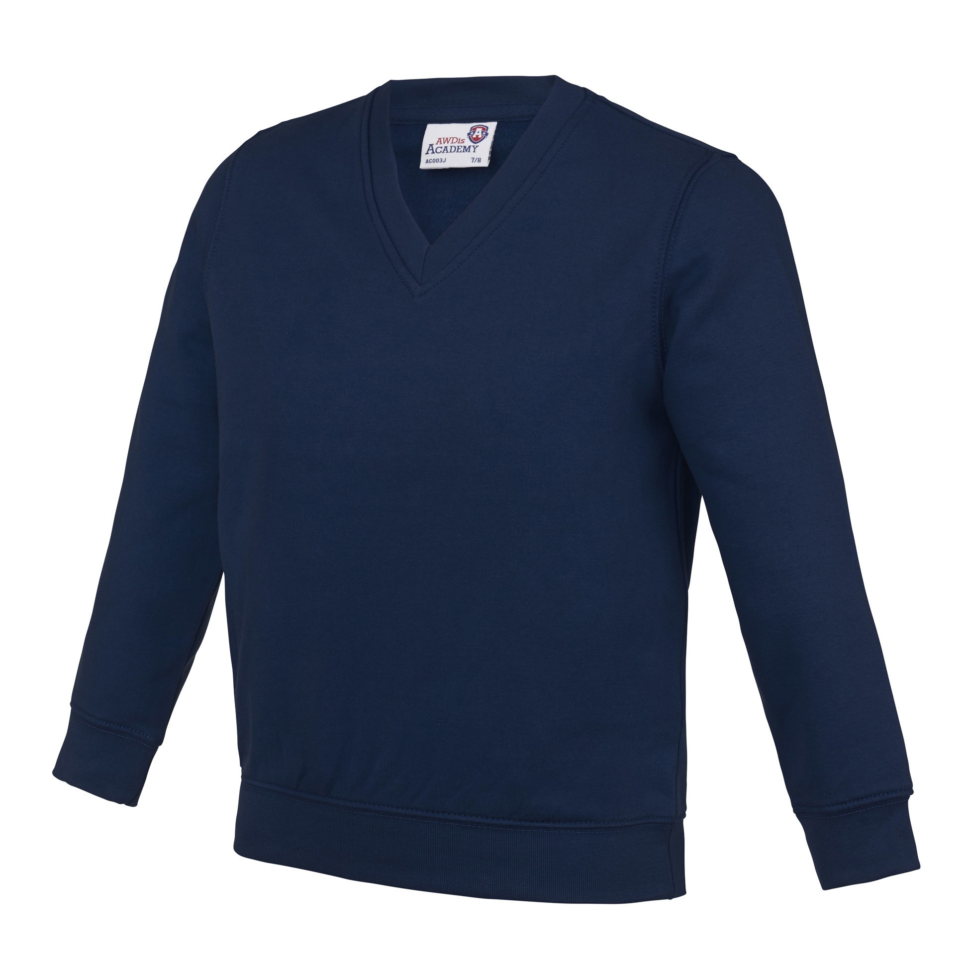 AWDis Academy V-neck Sweatshirt (AC003J) - Kids Boys Girls School Uniform Jumper - Picture 12 of 27