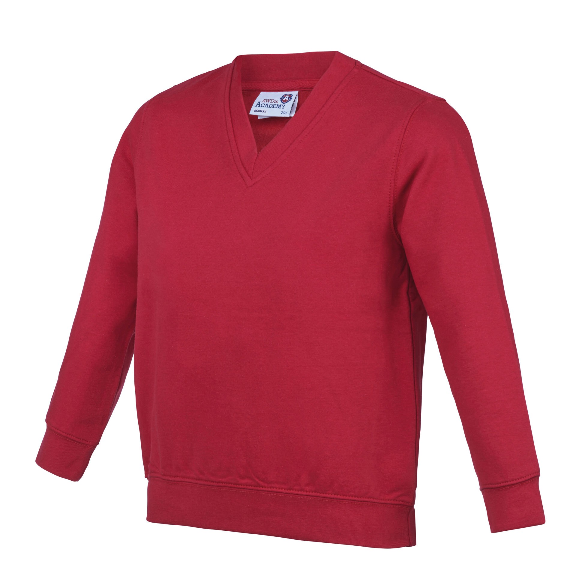 AWDis Academy V-neck Sweatshirt (AC003J) - Kids Boys Girls School Uniform Jumper - Picture 18 of 27