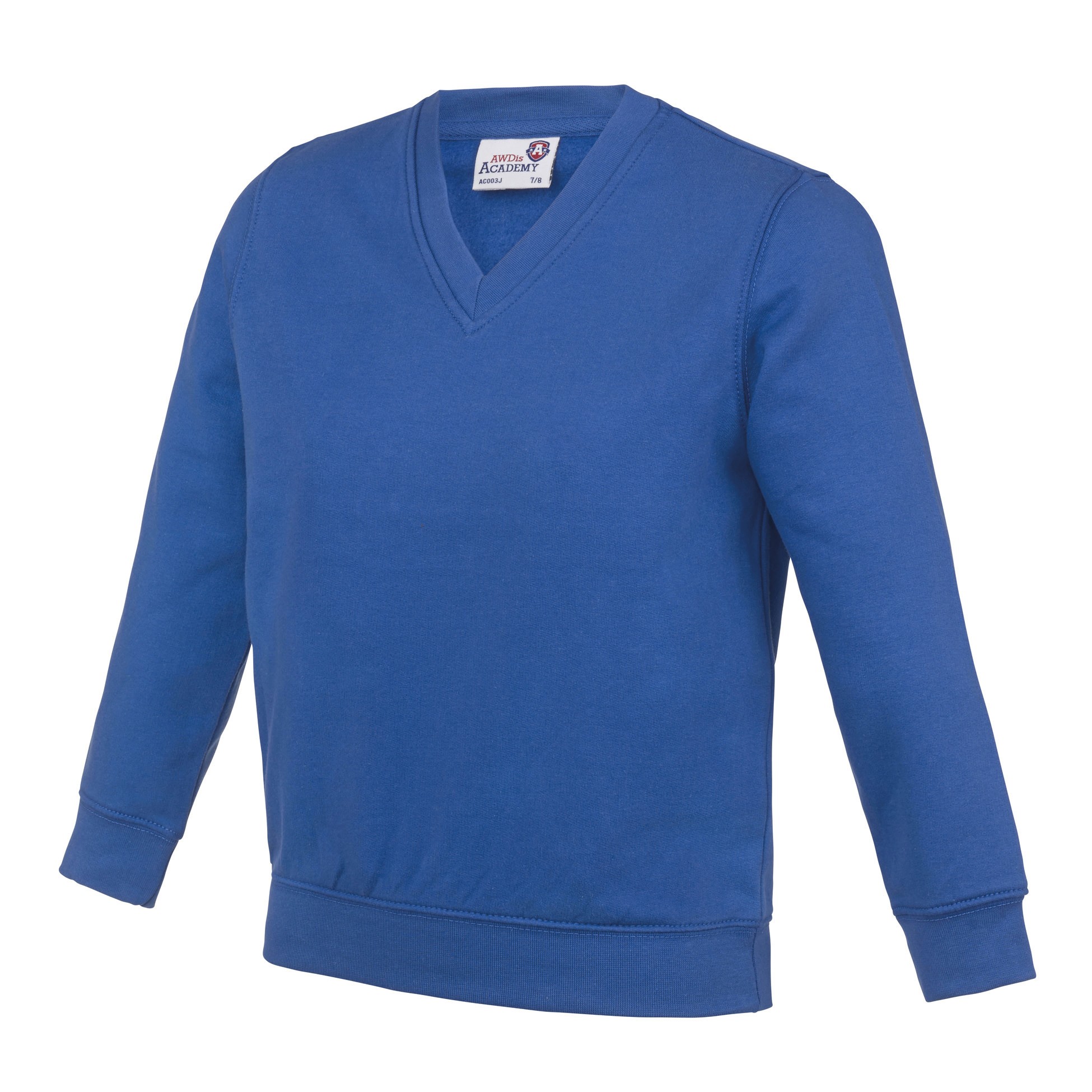 AWDis Academy V-neck Sweatshirt (AC003J) - Kids Boys Girls School Uniform Jumper - Picture 16 of 27
