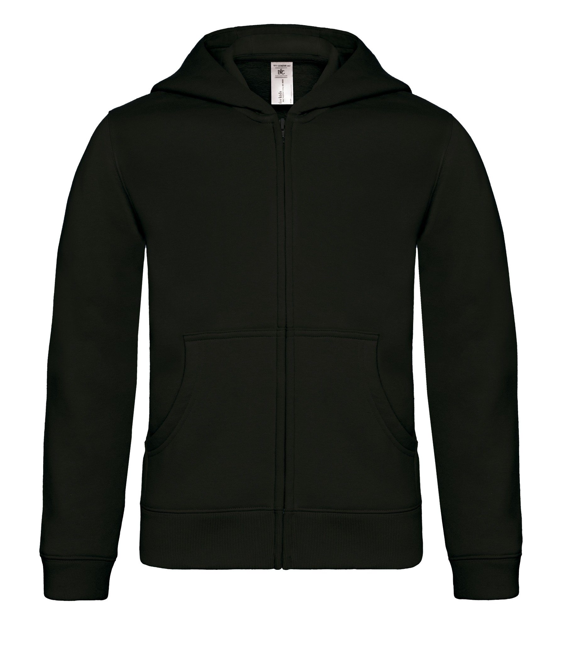 B&C Collection Kid's Hooded Full Zip Sweatshirt WK682 - Boys Girls Plain Hoodie - Picture 7 of 7
