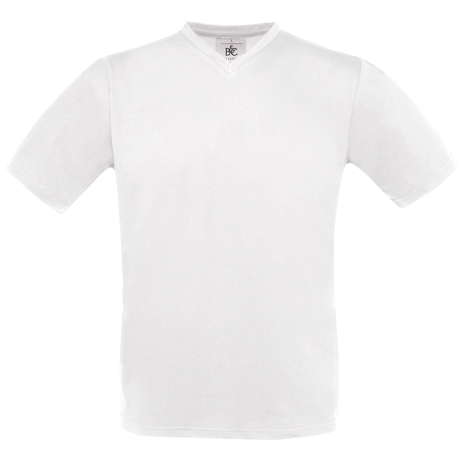 B&C Collection Men's V-Neck Short Sleeve T-Shirt TU006 - Plain Cotton Tee Top - Picture 8 of 8