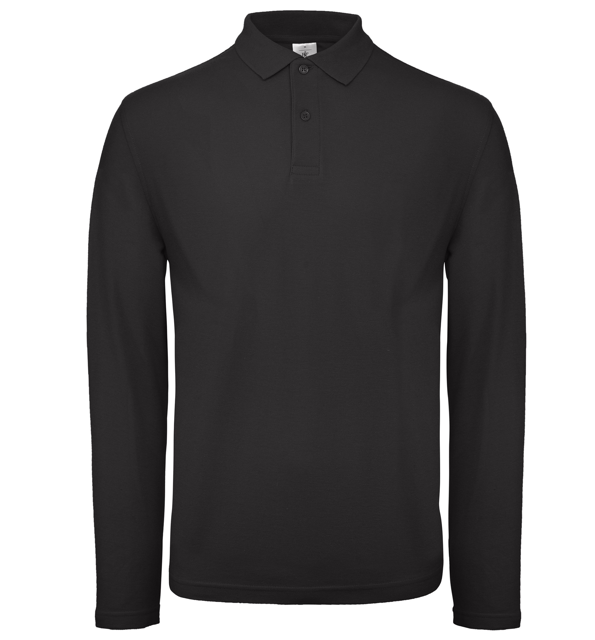 B&C Collection Men's Long Sleeve Polo Shirt PUI12-Casual Collared Cotton T-Shirt - Picture 8 of 25