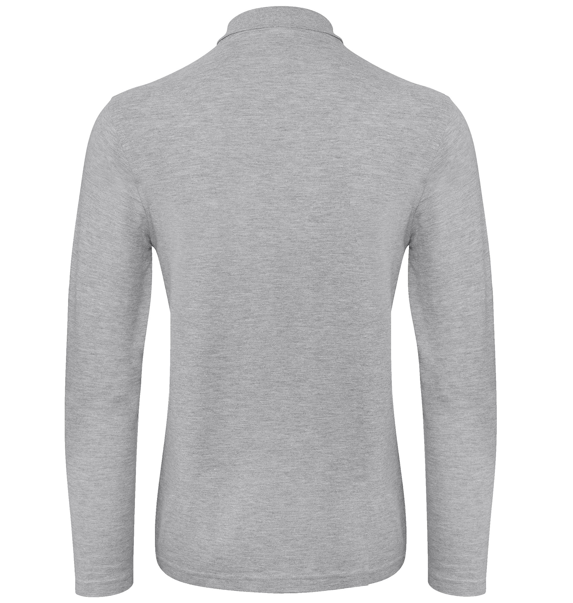 B&C Collection Men's Long Sleeve Polo Shirt PUI12-Casual Collared Cotton T-Shirt - Picture 12 of 25