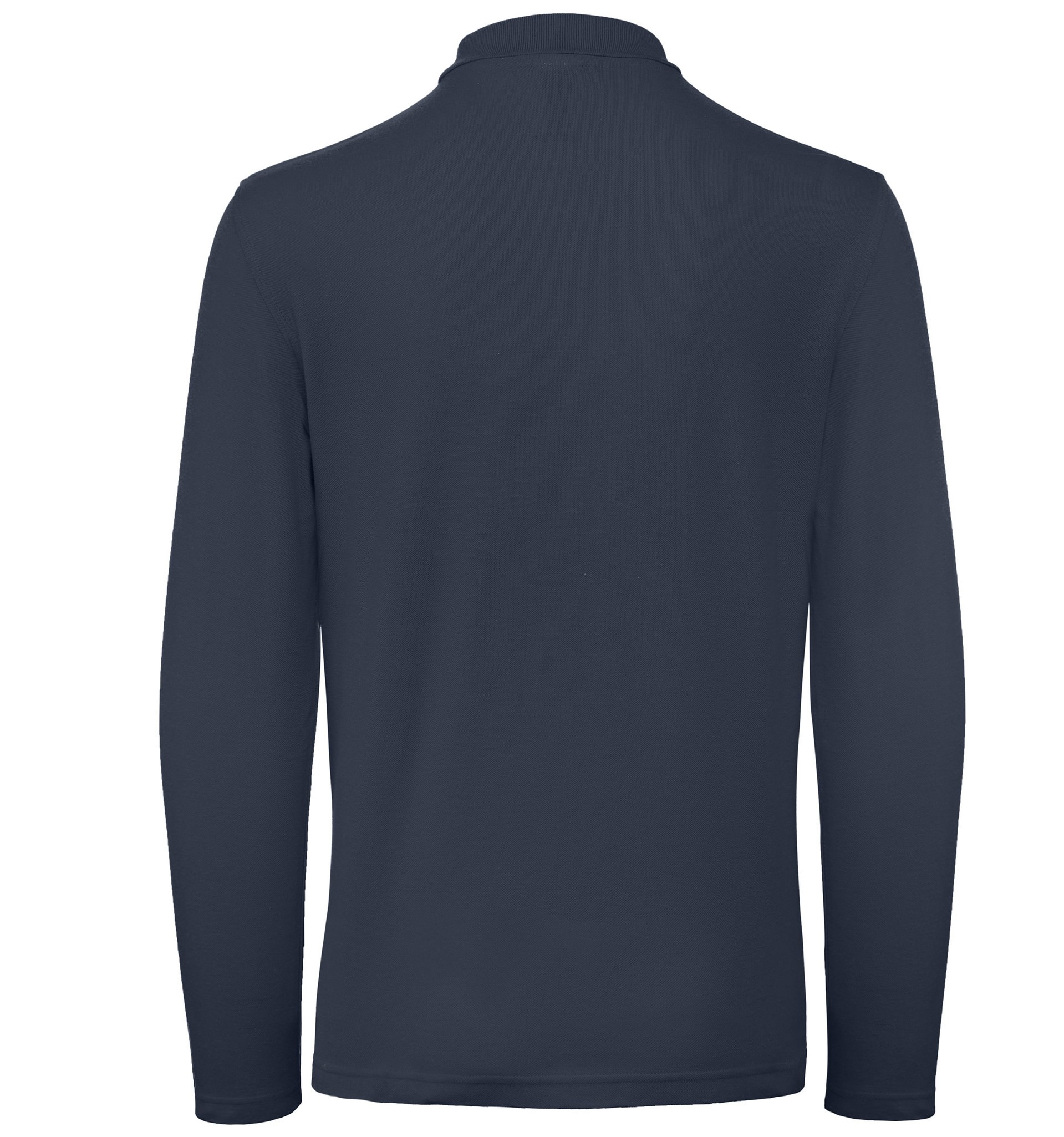 B&C Collection Men's Long Sleeve Polo Shirt PUI12-Casual Collared Cotton T-Shirt - Picture 15 of 25