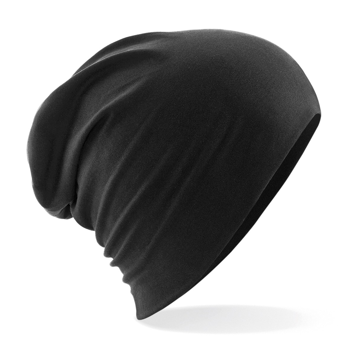 Gorro holgado de algodón con dobladillo - Beechfield ligero informal elástico micro tejido sombrero - Imagen 5 de 10
