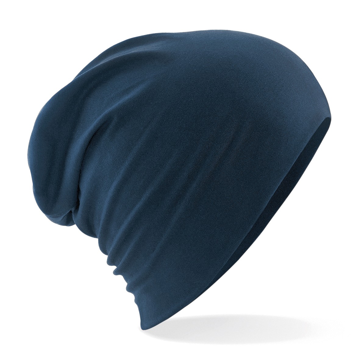 Gorro holgado de algodón con dobladillo - Beechfield ligero informal elástico micro tejido sombrero - Imagen 6 de 10
