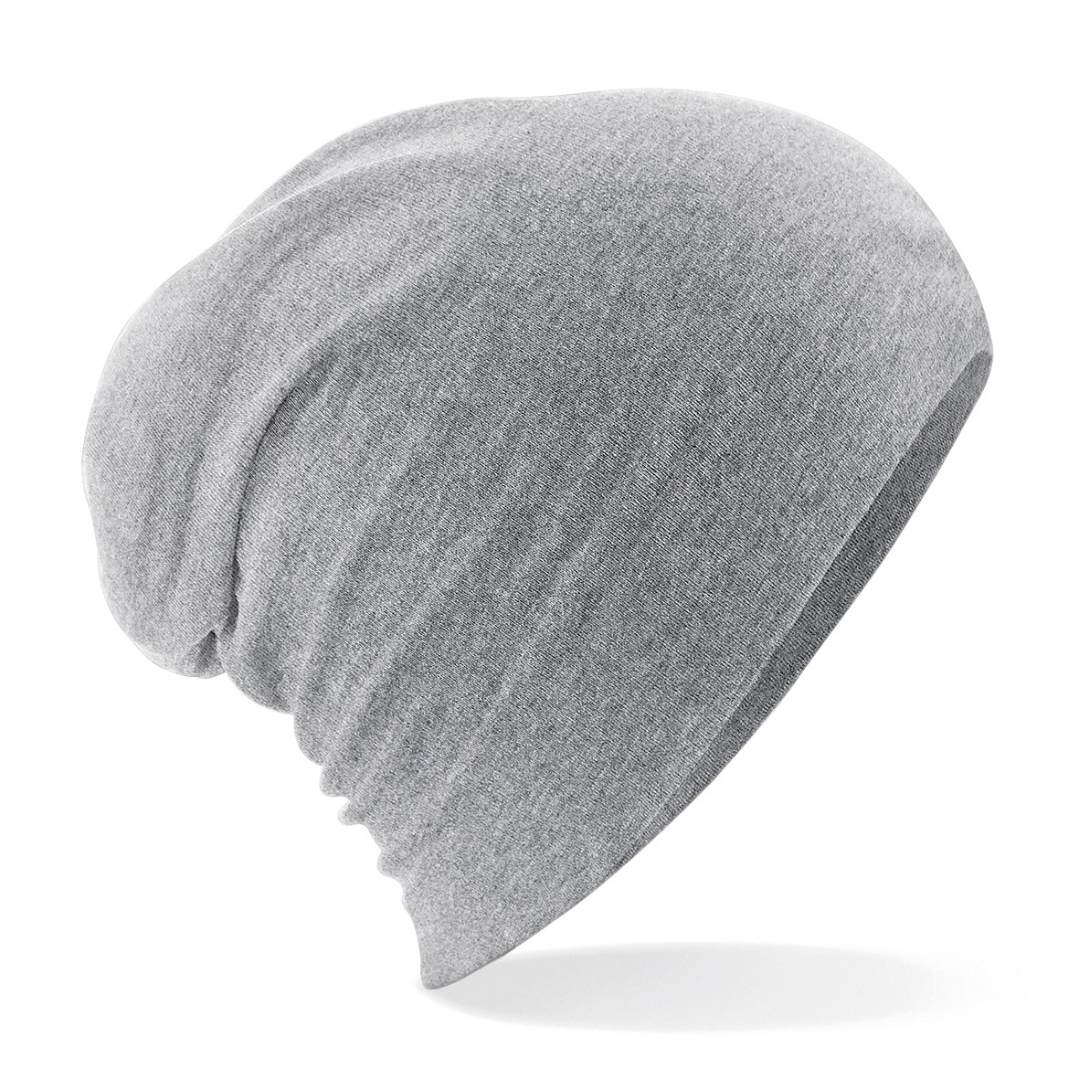 Gorro holgado de algodón con dobladillo - Beechfield ligero informal elástico micro tejido sombrero - Imagen 8 de 10
