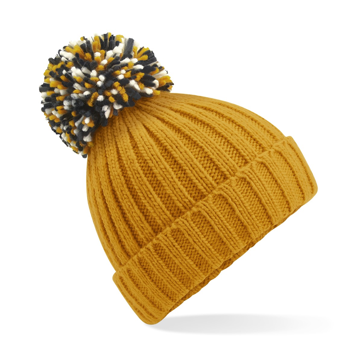 Beechfield hygge beanie b390 - pom oversized pom bobble ski cuffed beanie - Imagen 10 de 11