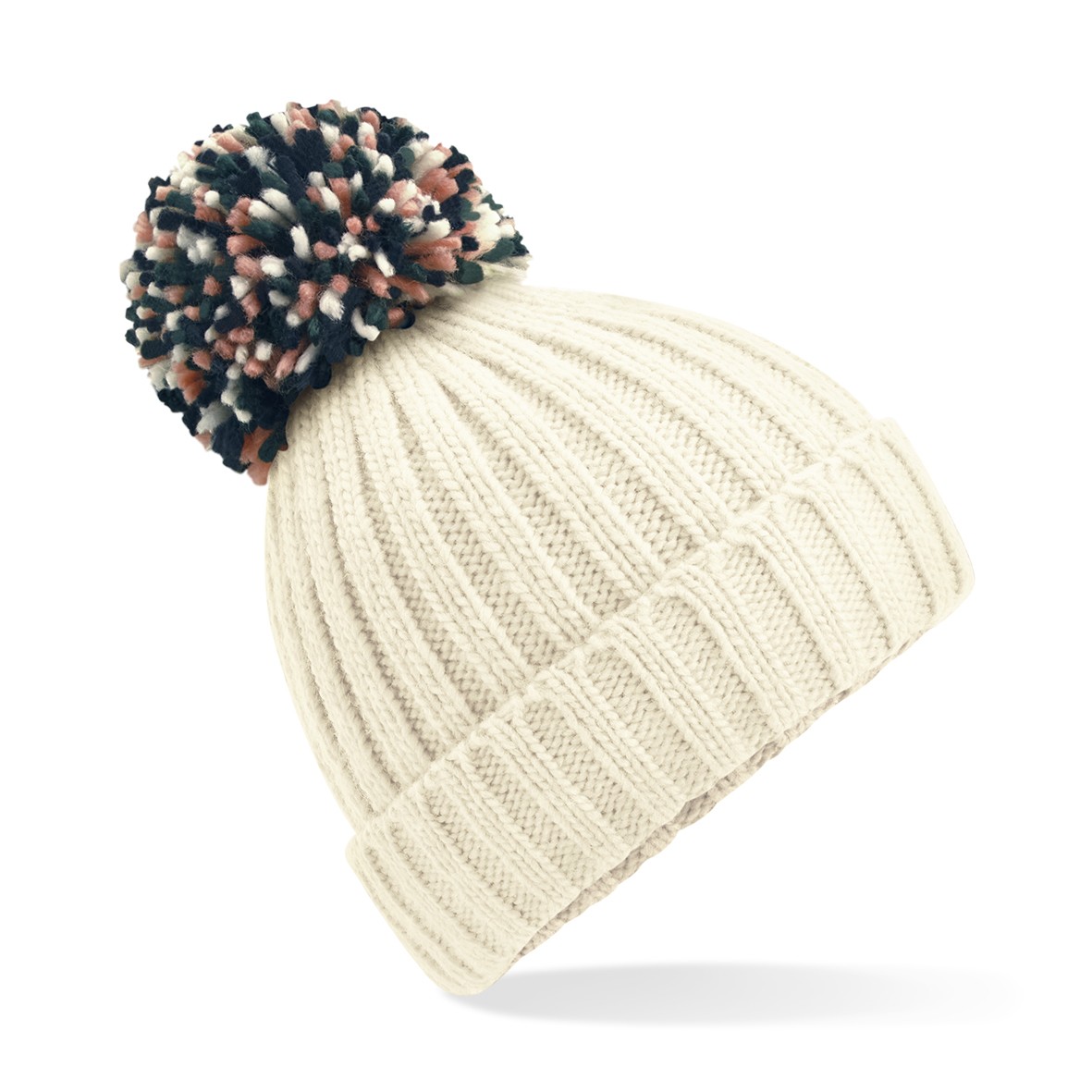 Beechfield hygge beanie b390 - pom oversized pom bobble ski cuffed beanie - Imagen 11 de 11