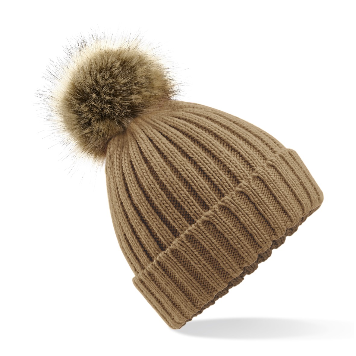 Beechfield Piel Pop Pom Gorro Grueso B412 - Gorra de Lana Bobble Tejida - Imagen 9 de 17