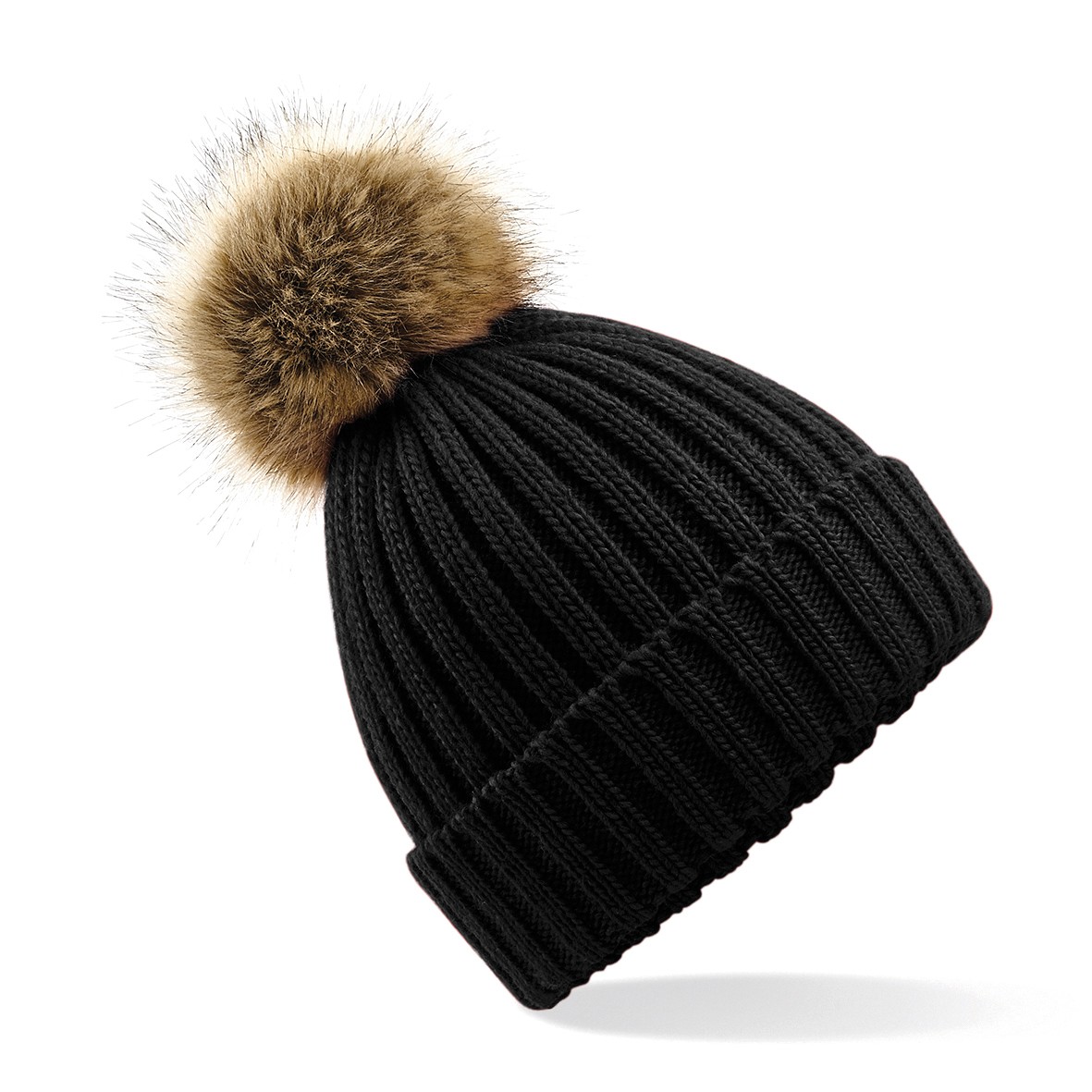 Beechfield Piel Pop Pom Gorro Grueso B412 - Gorra de Lana Bobble Tejida - Imagen 10 de 17