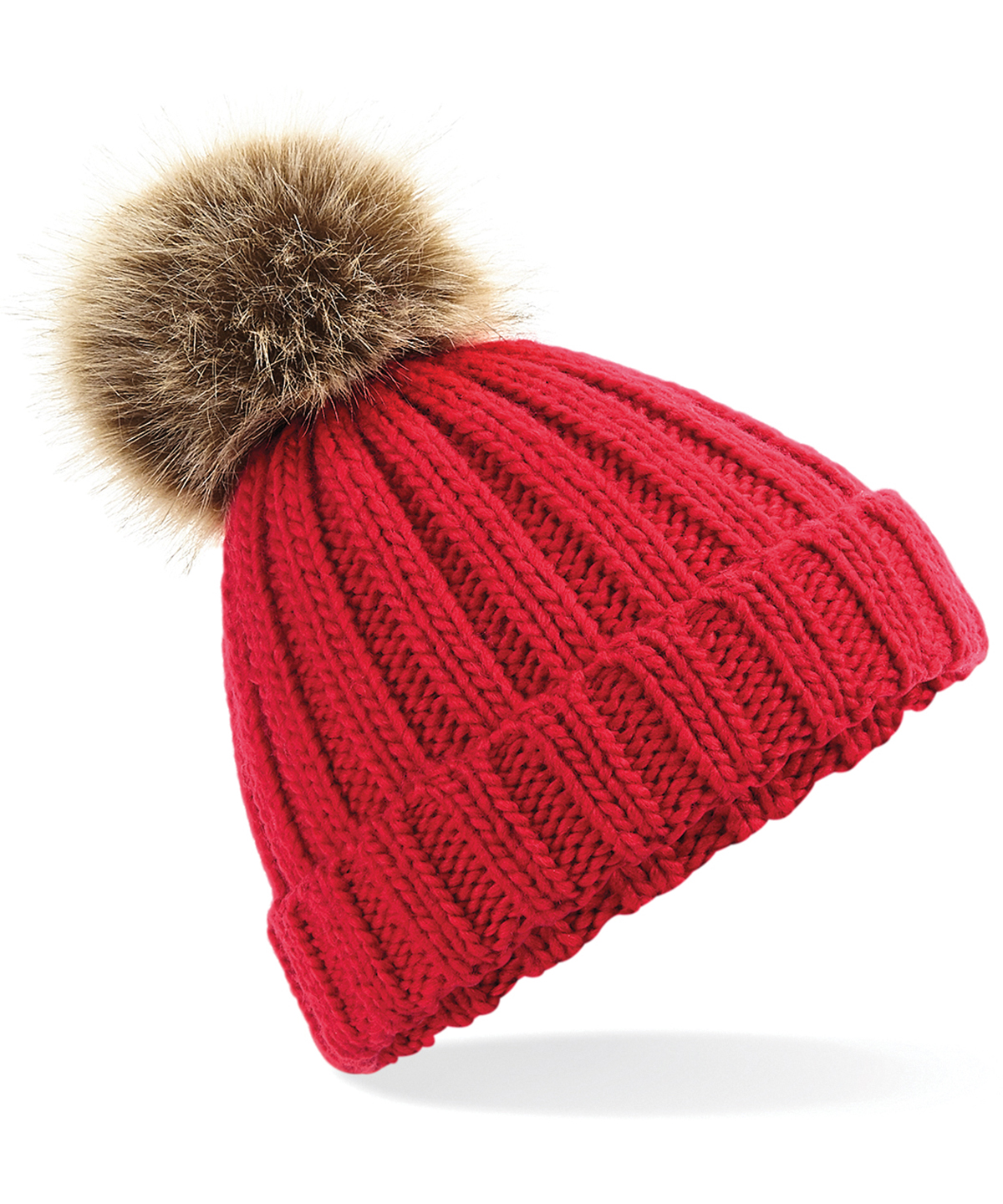 Beechfield Piel Pop Pom Gorro Grueso B412 - Gorra de Lana Bobble Tejida - Imagen 11 de 17