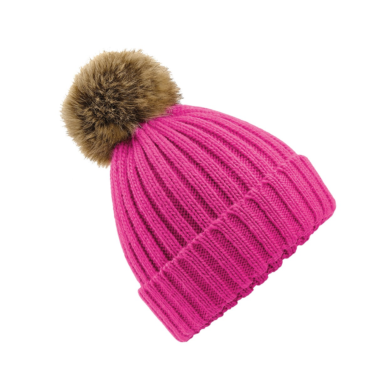 Beechfield Piel Pop Pom Gorro Grueso B412 - Gorra de Lana Bobble Tejida - Imagen 12 de 17