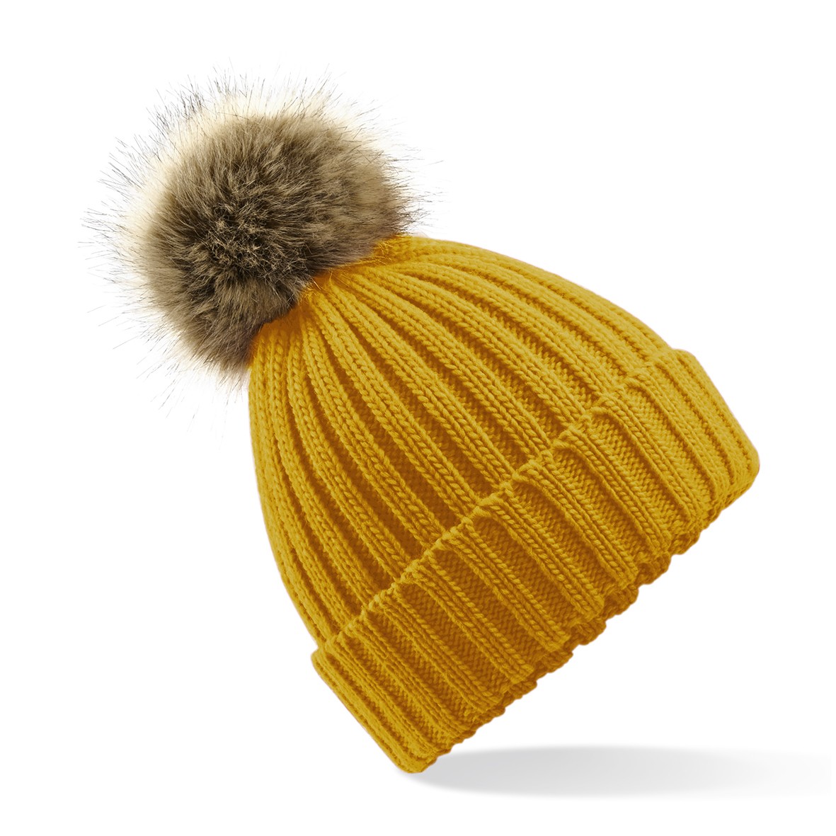 Beechfield Piel Pop Pom Gorro Grueso B412 - Gorra de Lana Bobble Tejida - Imagen 14 de 17