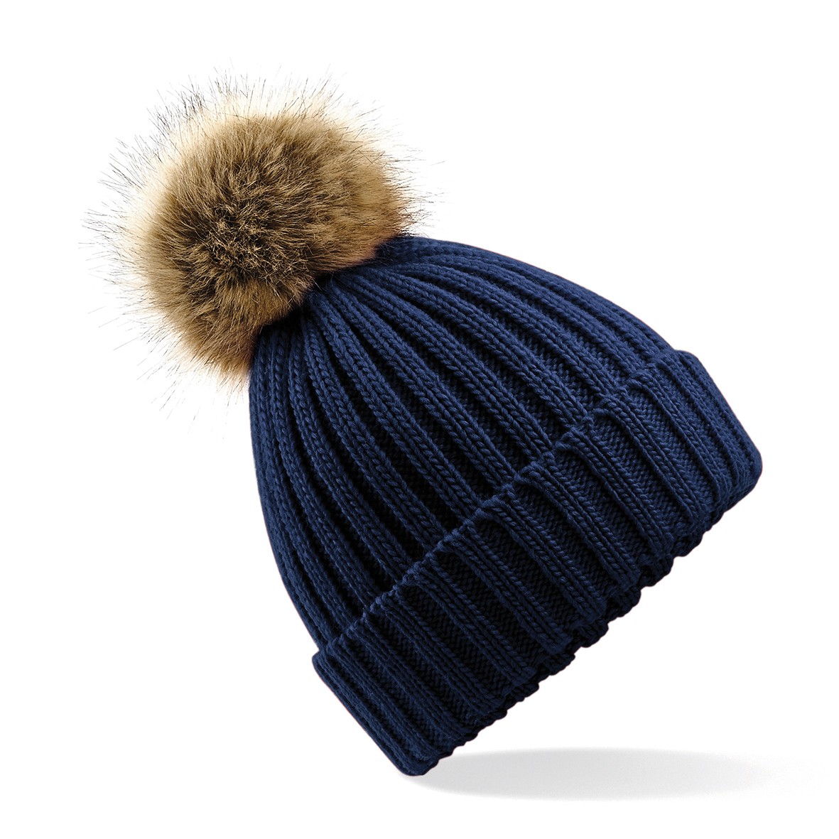 Beechfield Piel Pop Pom Gorro Grueso B412 - Gorra de Lana Bobble Tejida - Imagen 15 de 17