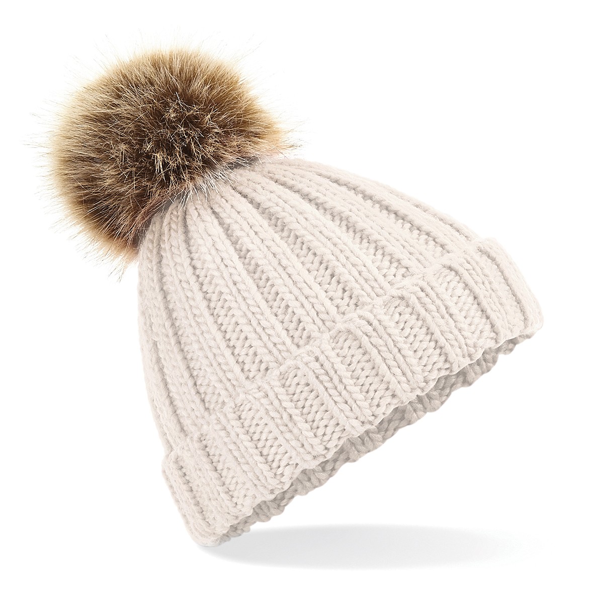Beechfield Piel Pop Pom Gorro Grueso B412 - Gorra de Lana Bobble Tejida - Imagen 16 de 17