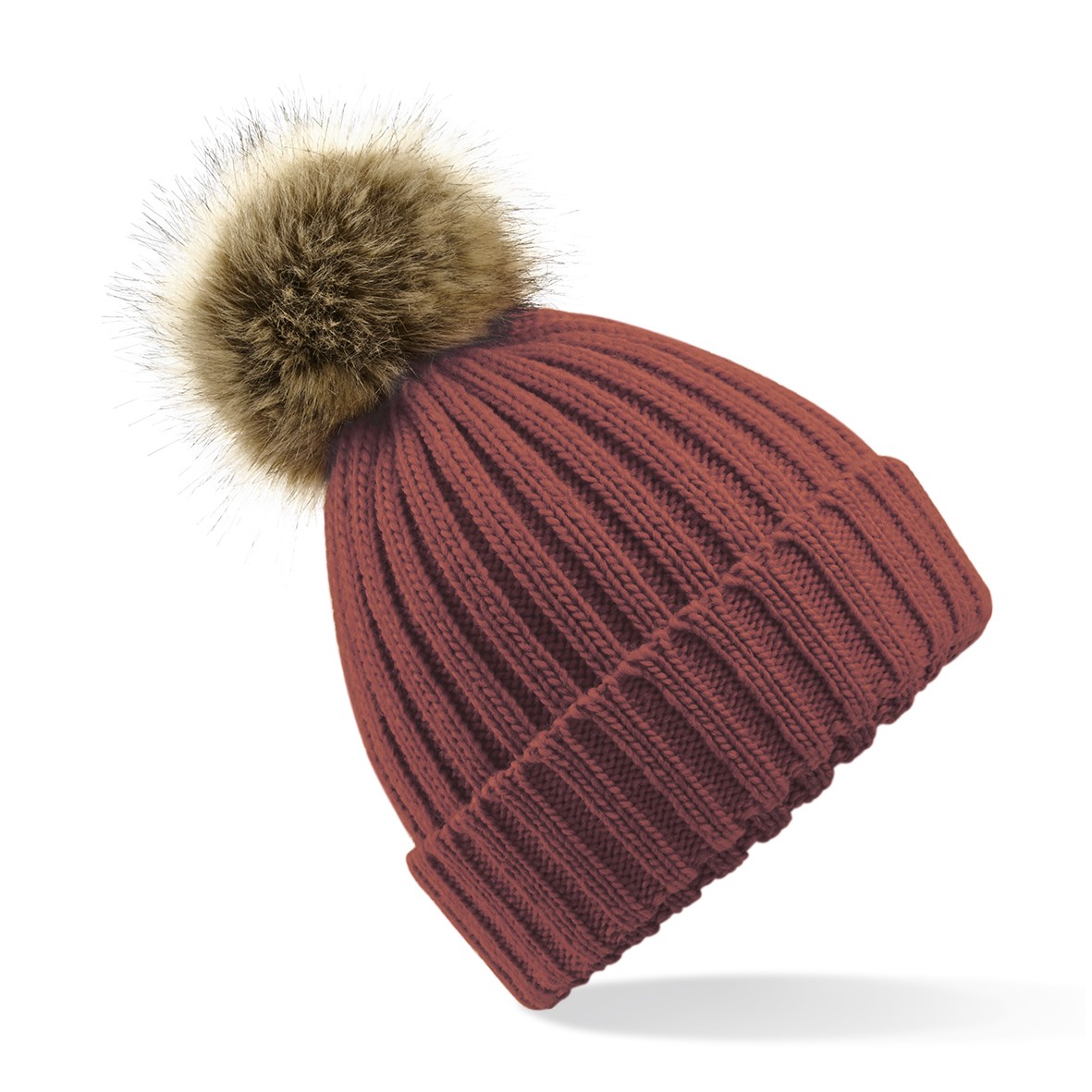 Beechfield Piel Pop Pom Gorro Grueso B412 - Gorra de Lana Bobble Tejida - Imagen 17 de 17