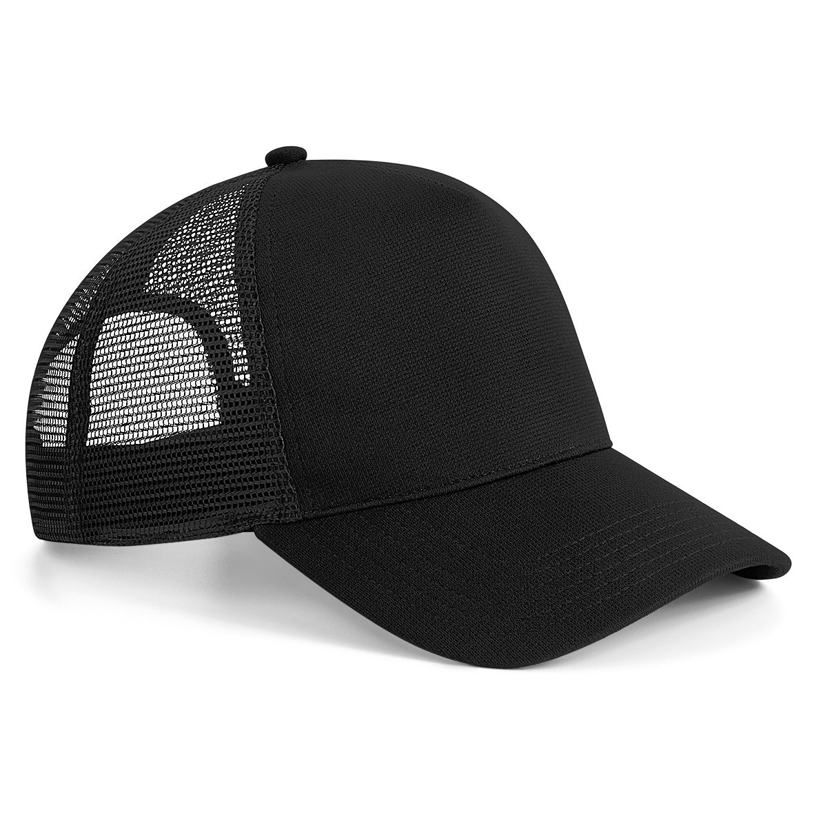 Beechfield Microknit Snapback Trucker B642 - Gorra de béisbol precurvada Peak Sun - Imagen 8 de 13