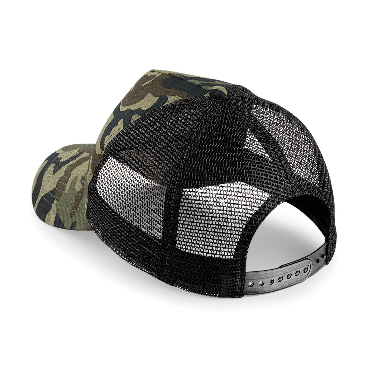 Sombrero de Camionero Camuflado Snapback - Beechfield Estilo Retro Algodón Camuflaje Gorra de 5 Paneles - Imagen 9 de 11