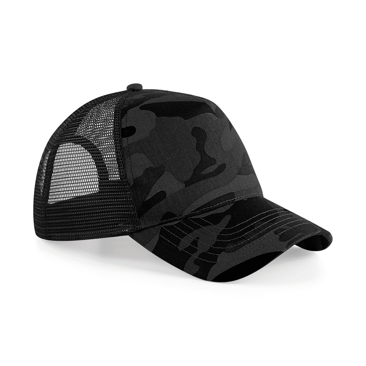 Sombrero de Camionero Camuflado Snapback - Beechfield Estilo Retro Algodón Camuflaje Gorra de 5 Paneles - Imagen 10 de 11