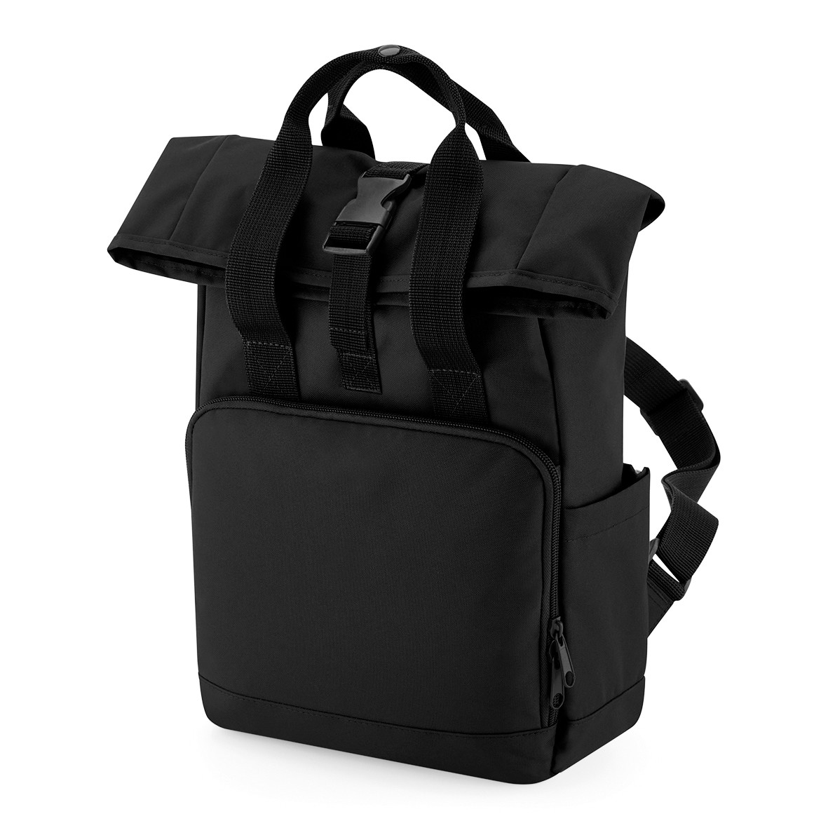 BagBase Recycled Mini Twin Handle Roll-Top Backpack BG118S – Roll-Top Closure