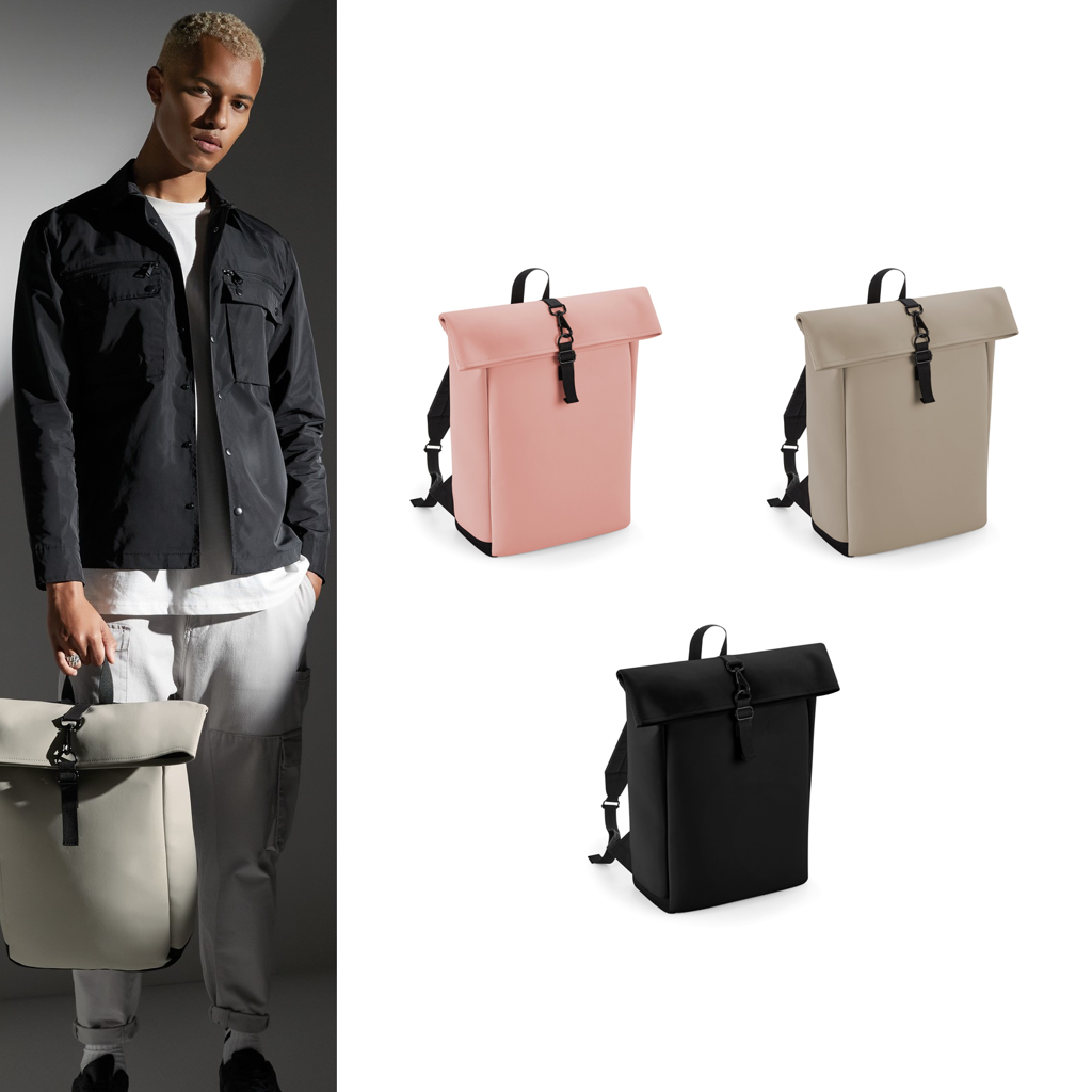 Bagbase Matte PU rolltop backpack - Water-repellent fabric, Roll
