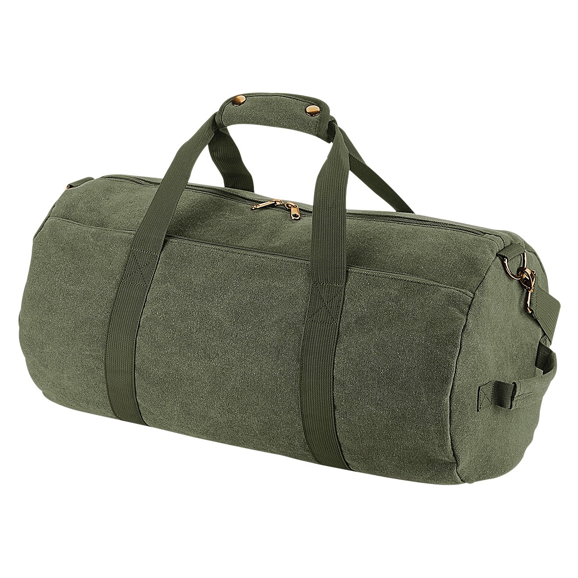BagBase Vintage Canvas Barrel Bag BG655 - Sports Gym Duffle Bag Travel Holdall - Picture 9 of 12