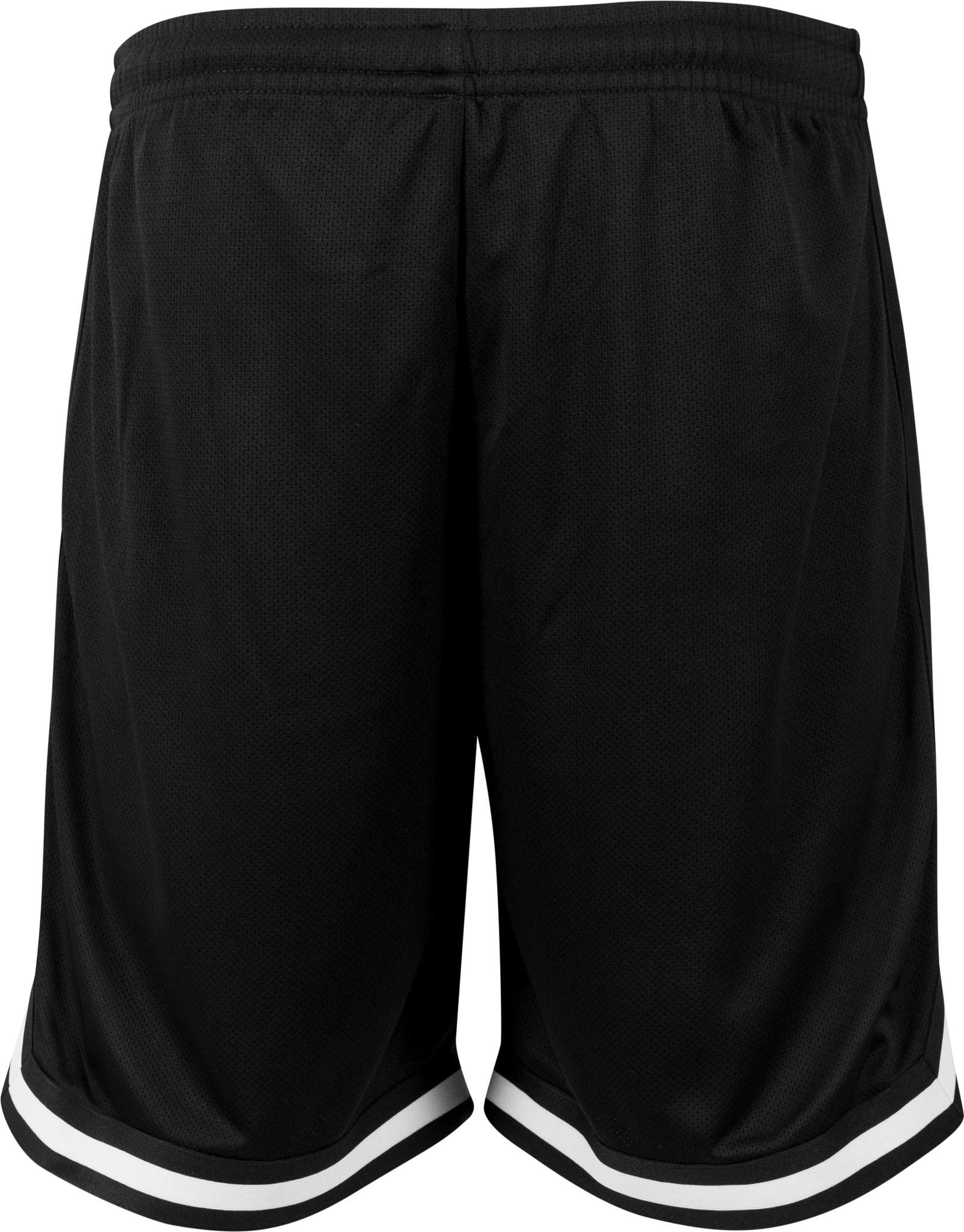 Pantaloncini a rete bicolore - pantaloncini neri poliestere cool stile jersey righe bianche - Foto 12 di 14