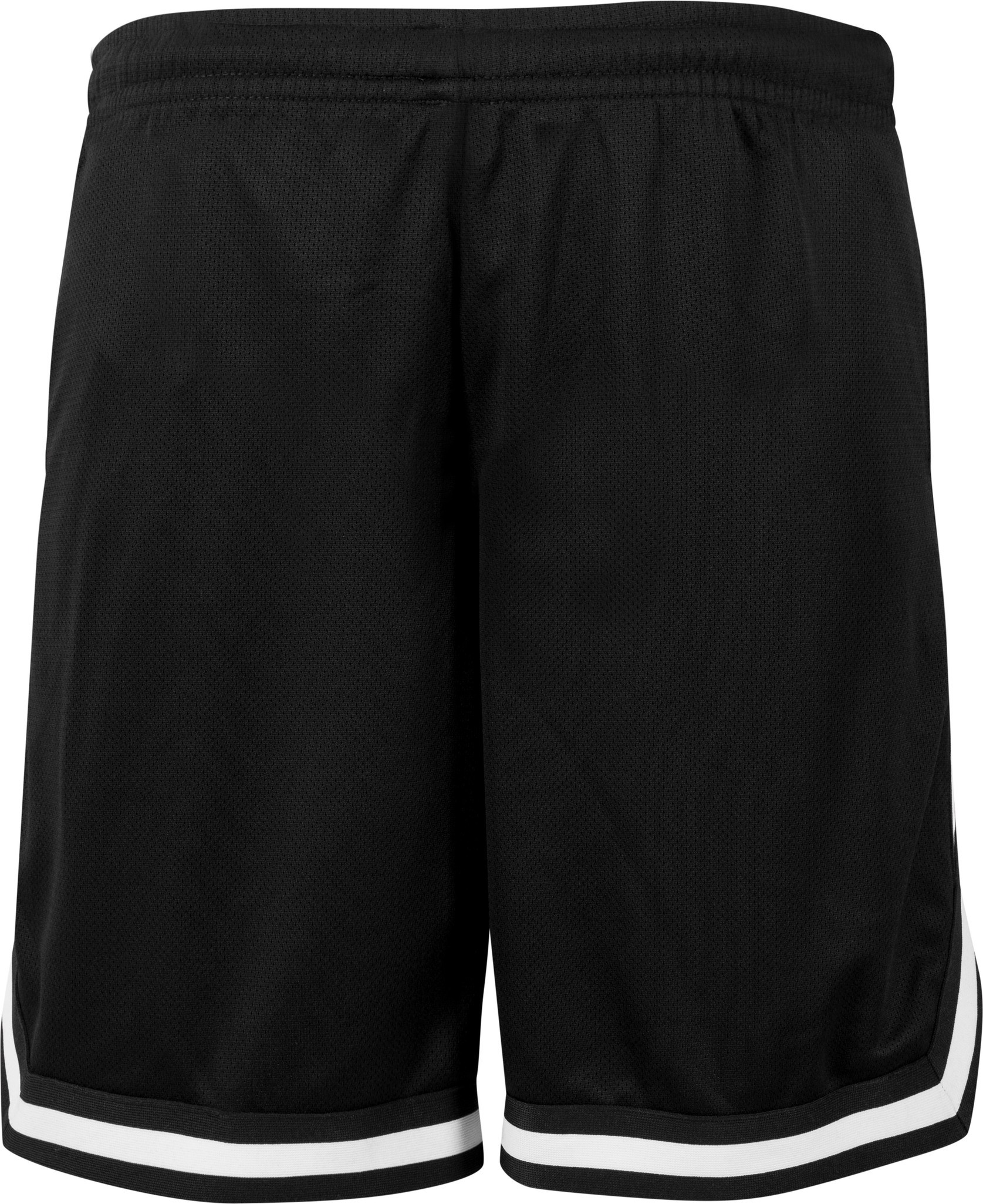 Pantaloncini a rete bicolore - pantaloncini neri poliestere cool stile jersey righe bianche - Foto 13 di 14