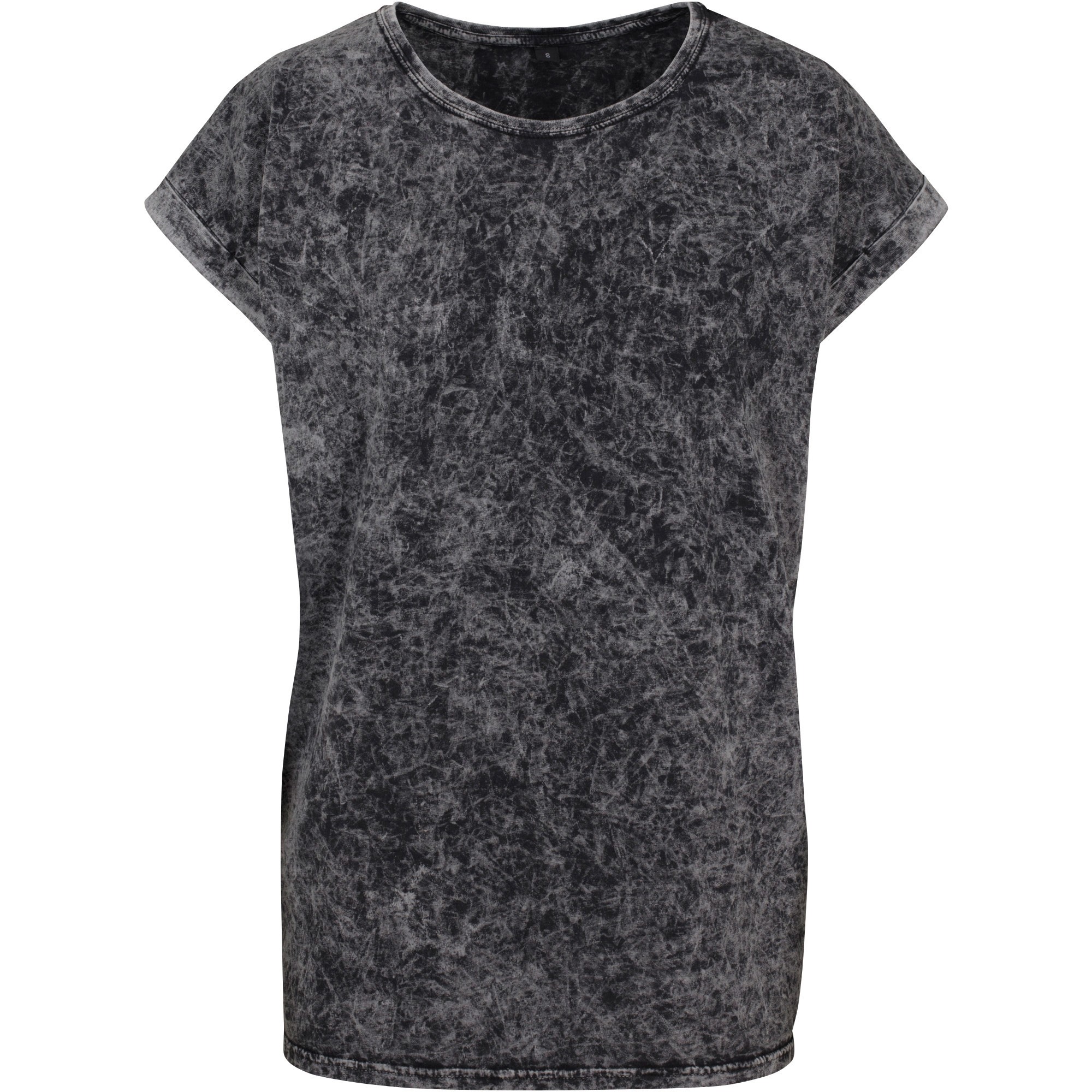 Säuregewaschenes verlängertes Damen-Schulter-T-Shirt - bequem lose Mode - Bild 17 von 24