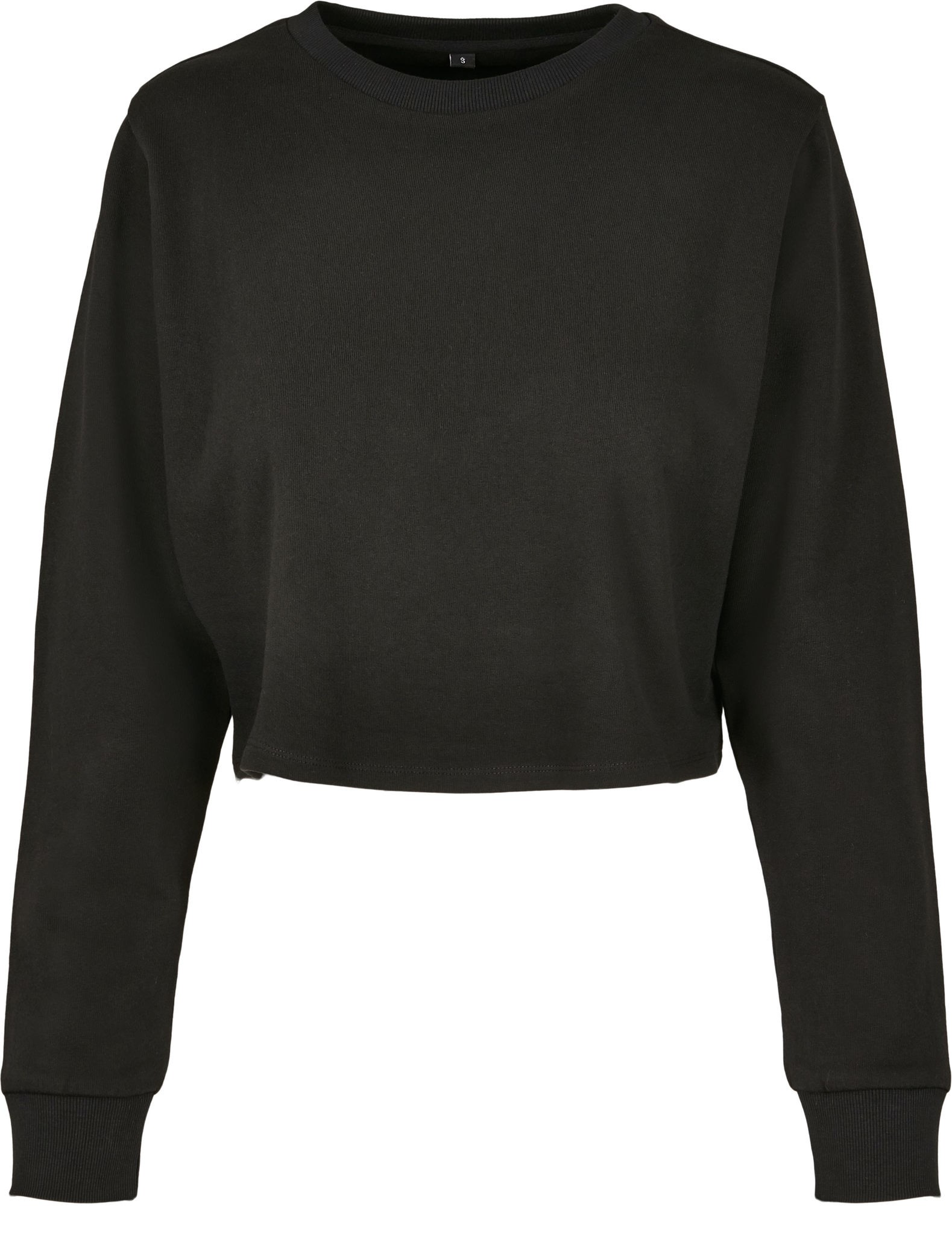 Build Your Brand Women’s terry cropped crew – Collar, Set-in sleeve, No pockets