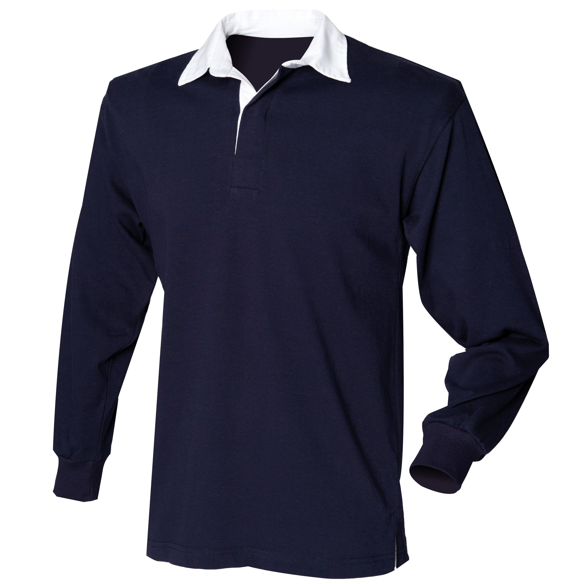 Front Row Kids Long Sleeve Plain Rugby Shirt (FR109)-Football Sports T-Shirt Top - Picture 6 of 7