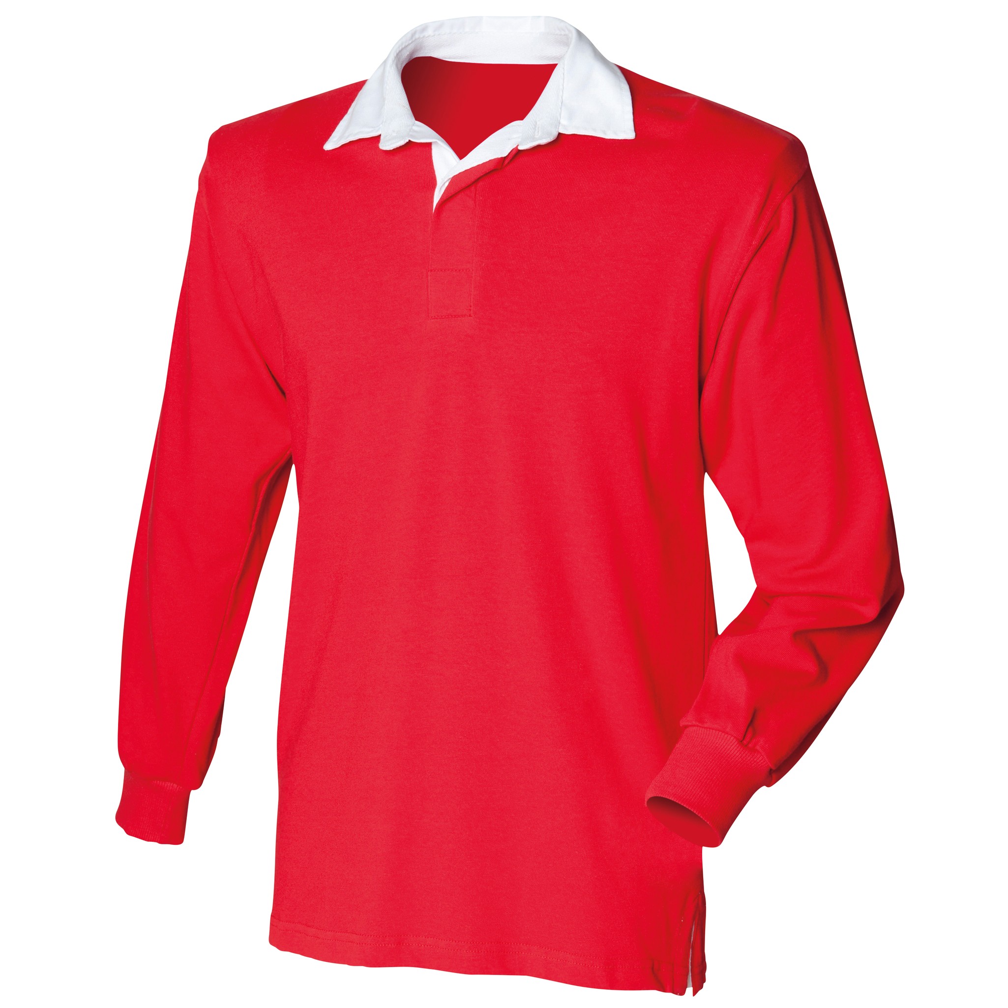 Front Row Kids Long Sleeve Plain Rugby Shirt (FR109)-Football Sports T-Shirt Top - Picture 7 of 7