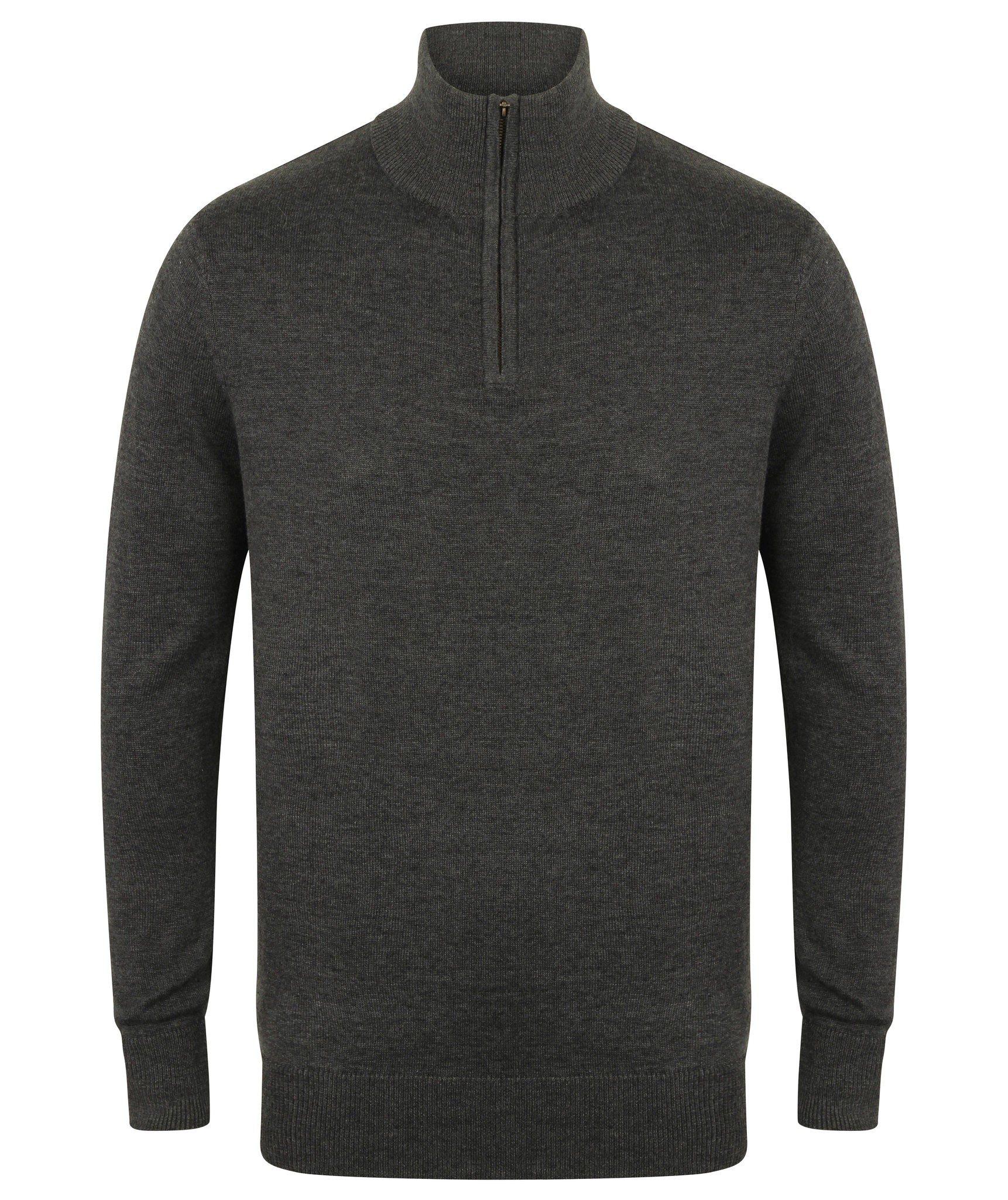 Henbury 1/4 Zip Jumper H729 - Maglione in cotone informale invernale - Foto 13 di 20
