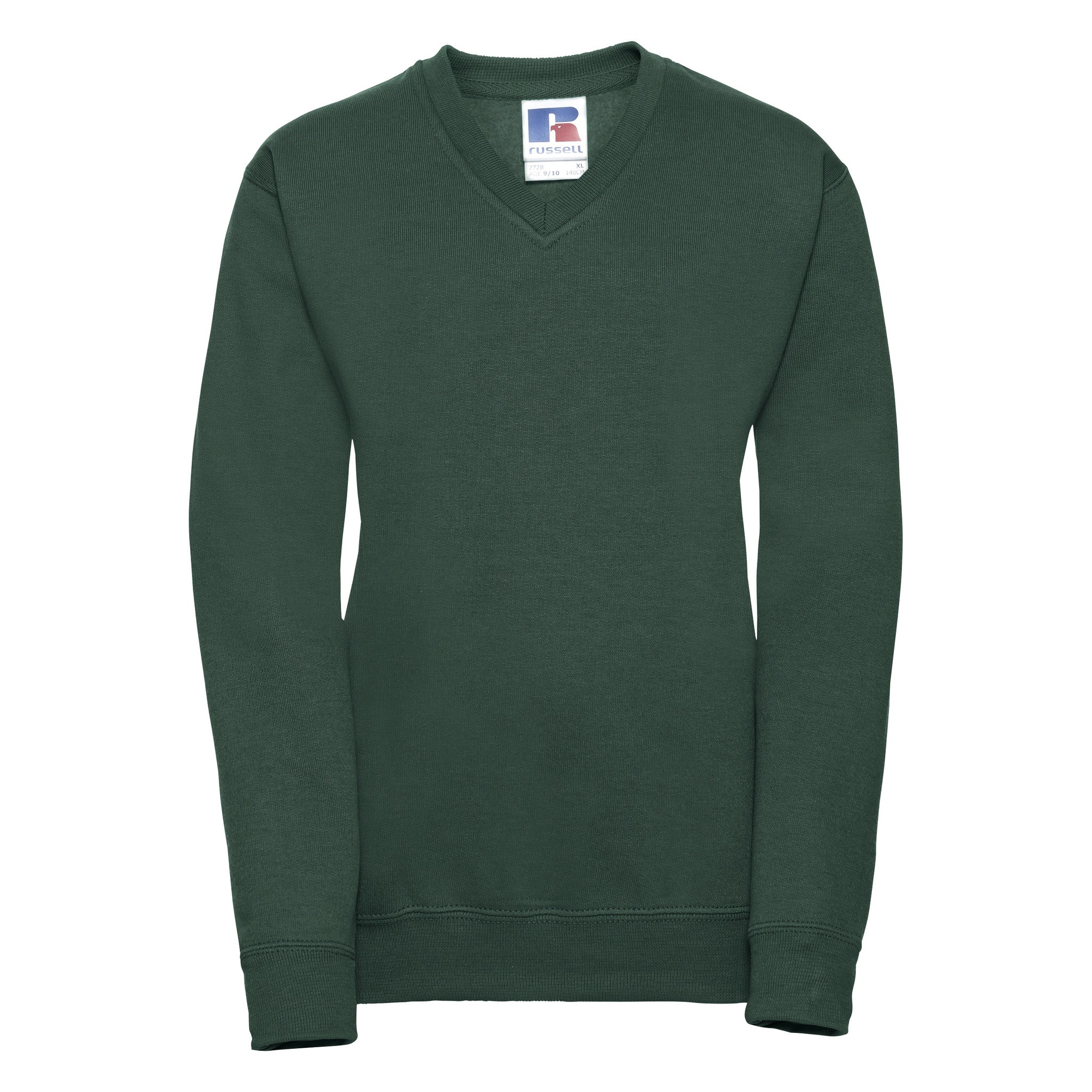 Russell Kids V Neck Sweatshirt - Juniors Full Sleeves Plain Uniform Fleece - Picture 13 of 31