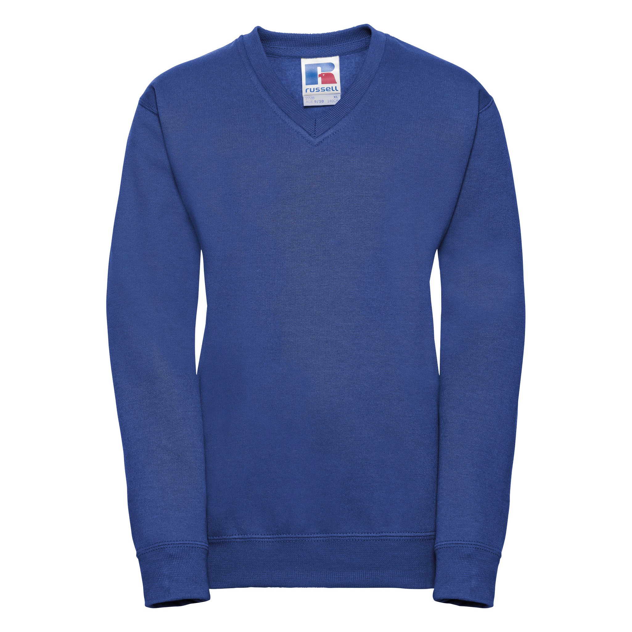 Russell Kids V Neck Sweatshirt - Juniors Full Sleeves Plain Uniform Fleece - Picture 19 of 31