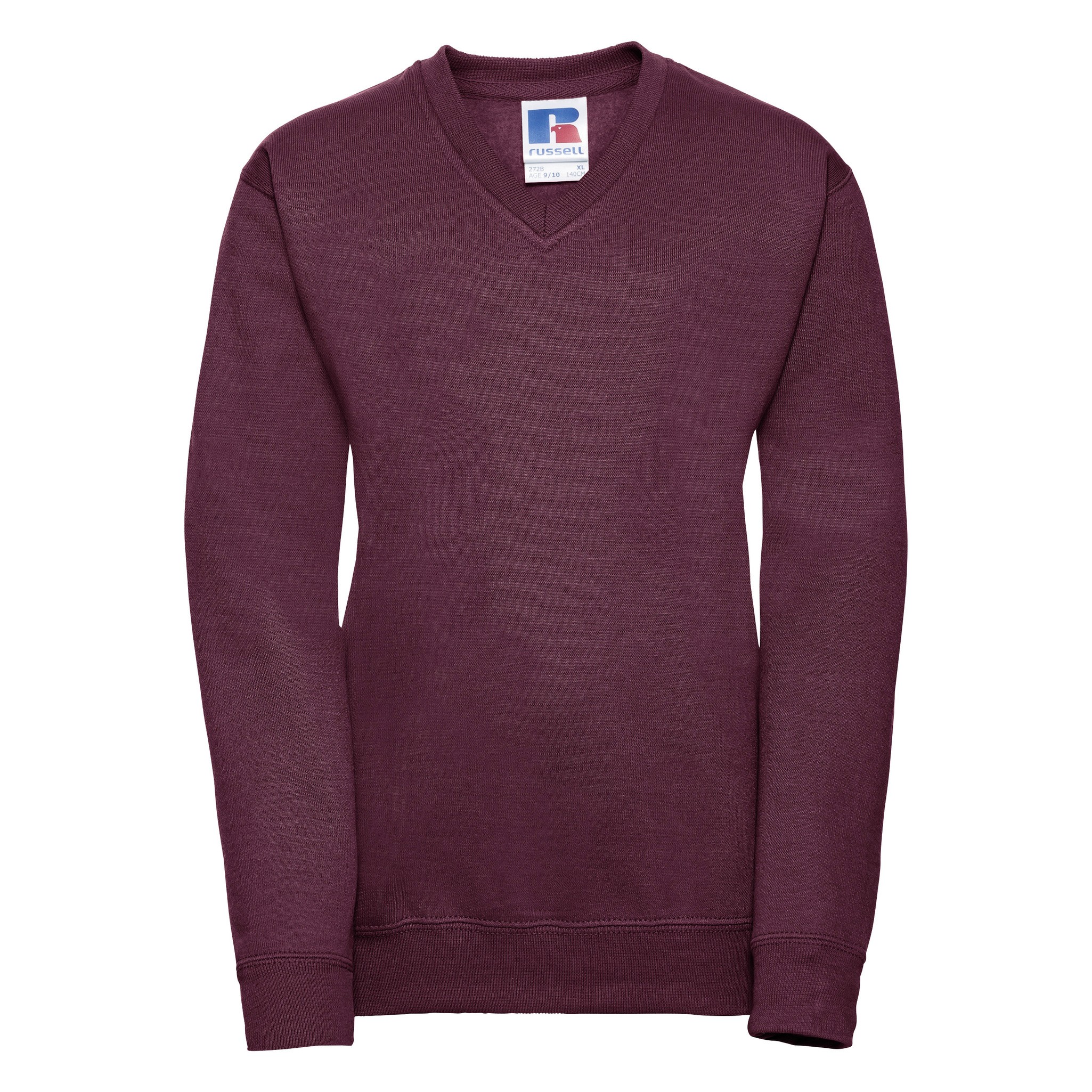 Russell Kids V Neck Sweatshirt - Juniors Full Sleeves Plain Uniform Fleece - Picture 22 of 31