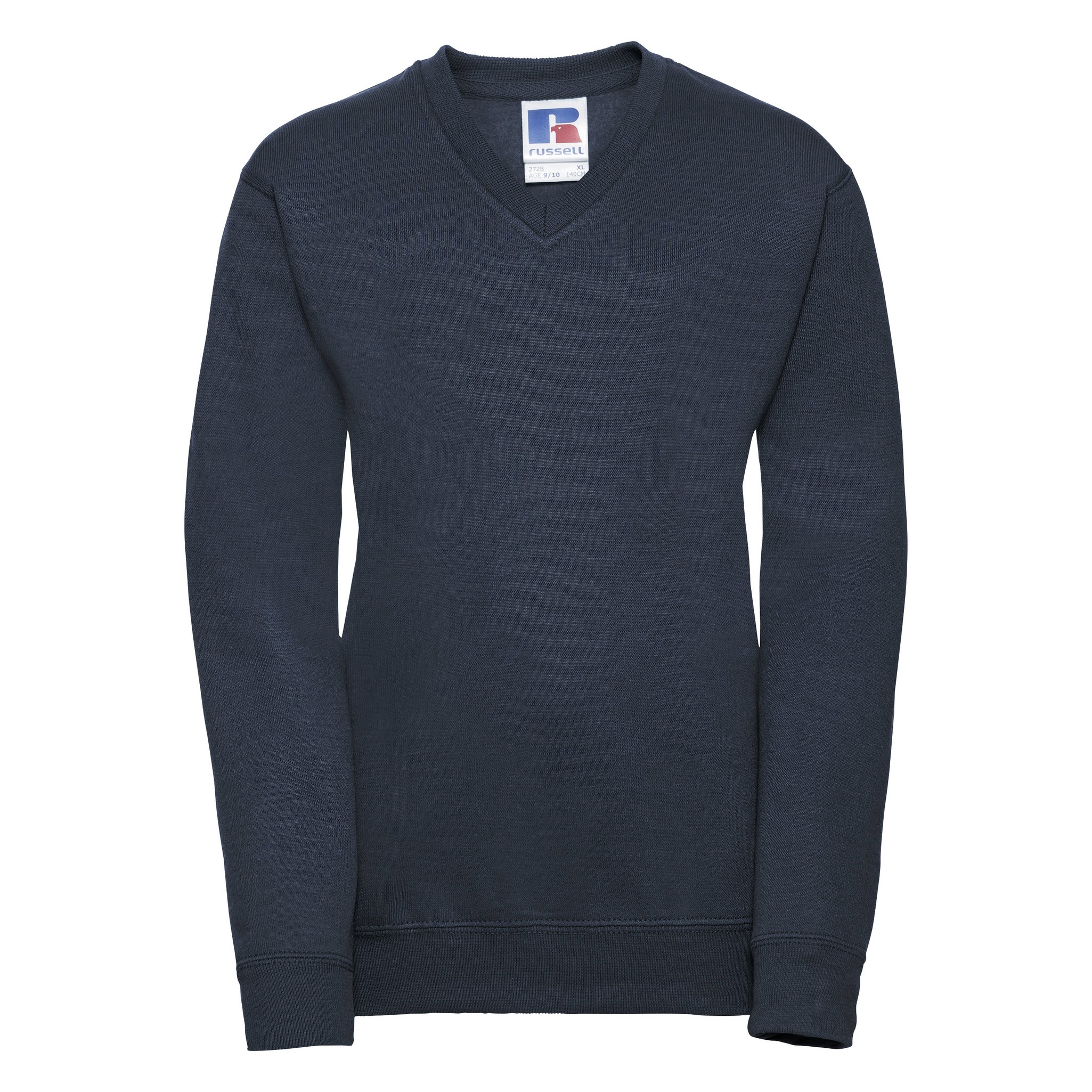 Russell Kids V Neck Sweatshirt - Juniors Full Sleeves Plain Uniform Fleece - Picture 25 of 31