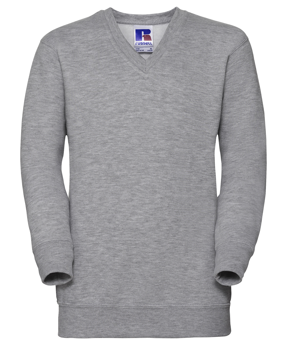 Russell Kids V Neck Sweatshirt - Juniors Full Sleeves Plain Uniform Fleece - Picture 28 of 31